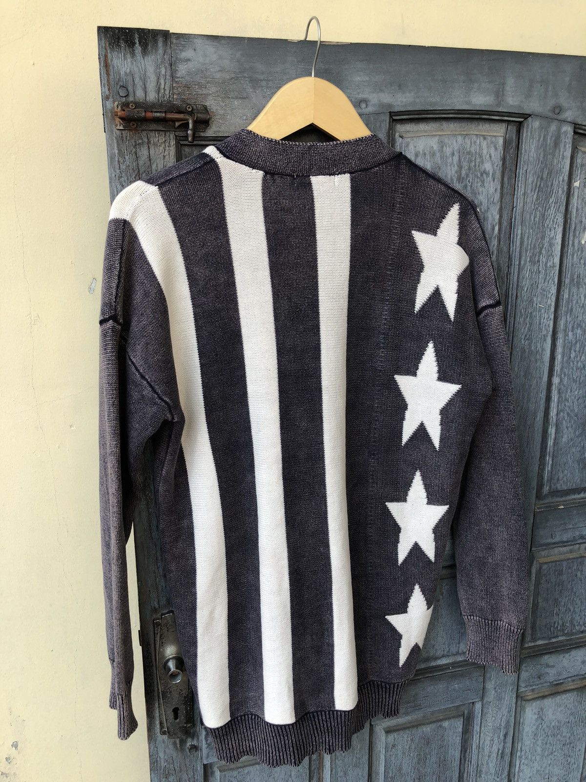 Japanese Brand Rodeo Crowns Japanese Free Size Knit Cardigan Stars Stripes Size US M / EU 48-50 / 2 - 13 Thumbnail