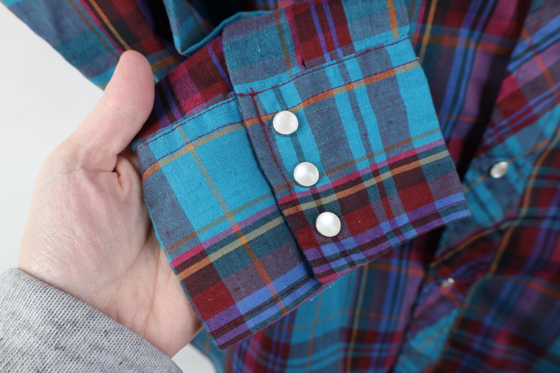 Wrangler Vintage 90s Wrangler Plaid Cowboy Rodeo Snap Button Shirt Size US L / EU 52-54 / 3 - 4 Thumbnail