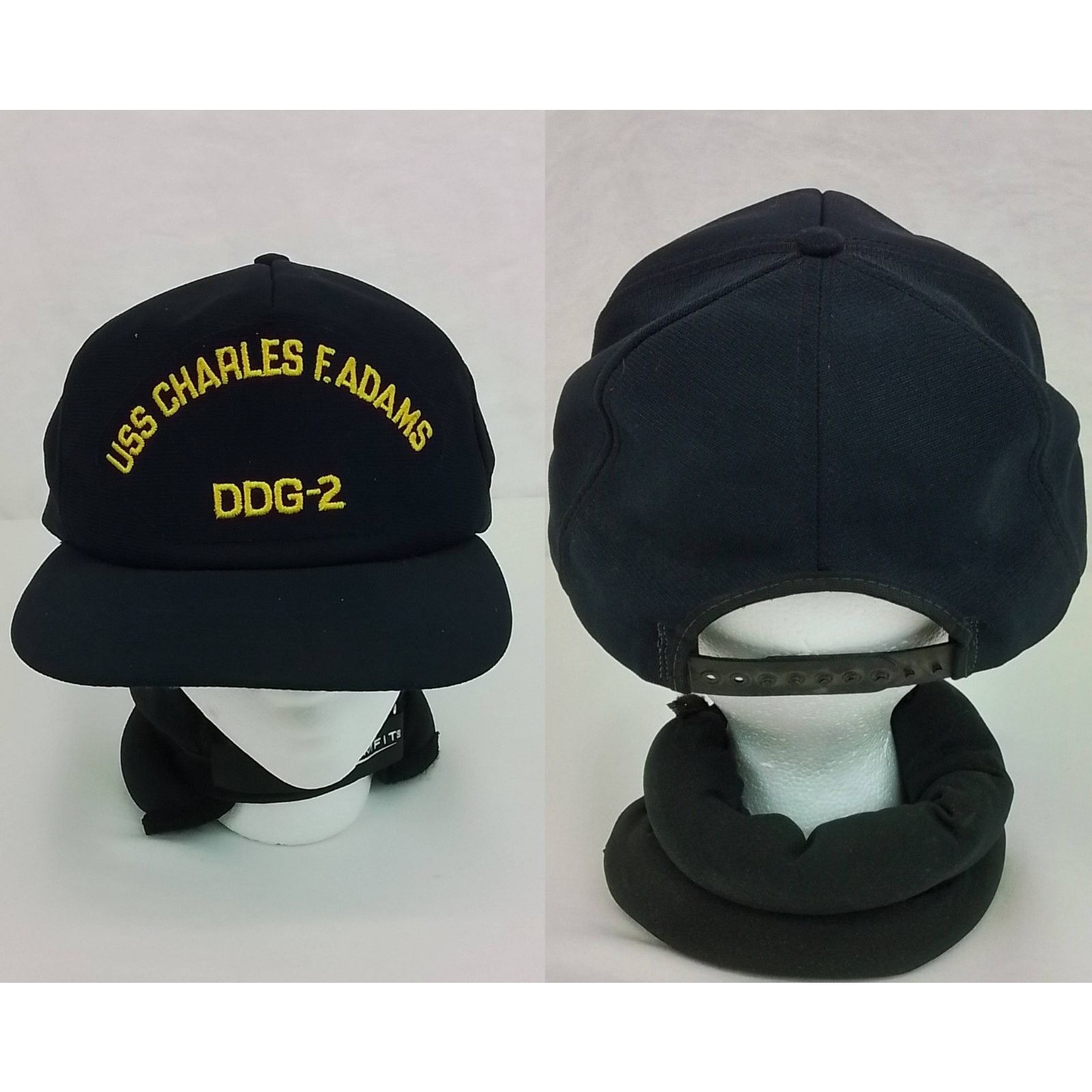 Adams USS Charles F. Adams DDG-2 Snapback Hat Navy Blue Embroidery Size ONE SIZE - 1 Thumbnail