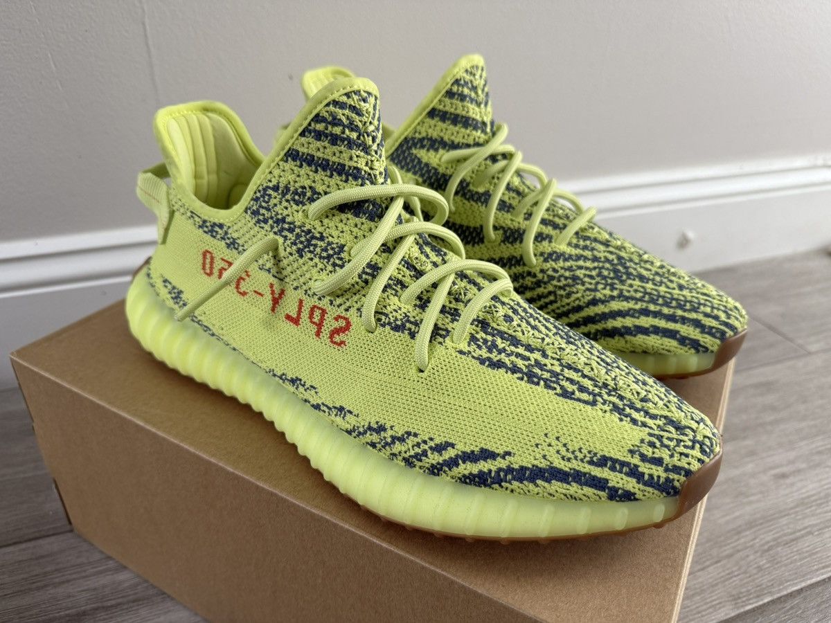 Adidas ADIDAS Yeezy Boost 350 V2 Semi Frozen Yellow B37572 Sz 12 Size US 12 / EU 45 - 4 Thumbnail