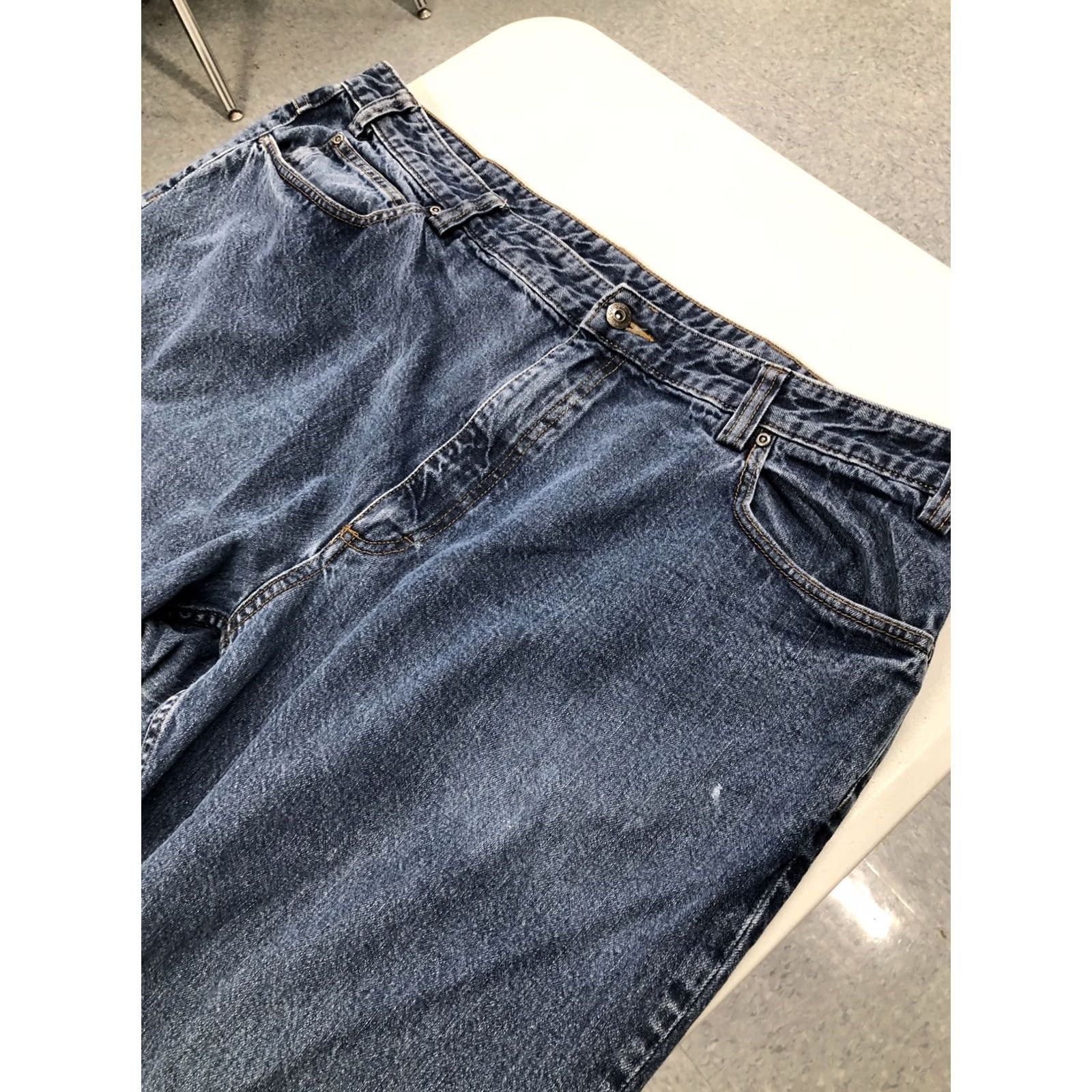 CO Duluth Denim Jeans Mens 42x28.5 Med Wash Regular Belt Loops 5-Pocket Straight Cotton Spandex Relaxed Blue Size US 42 / EU 58 - 6 Thumbnail