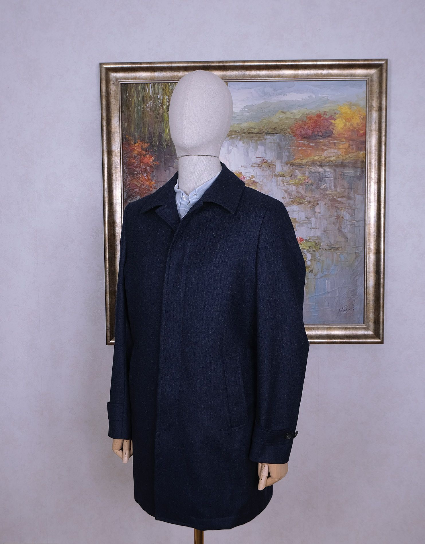 Hackett Hackett, navy blue wool coat, size 40, quilted lining Size US M / EU 48-50 / 2 - 3 Thumbnail