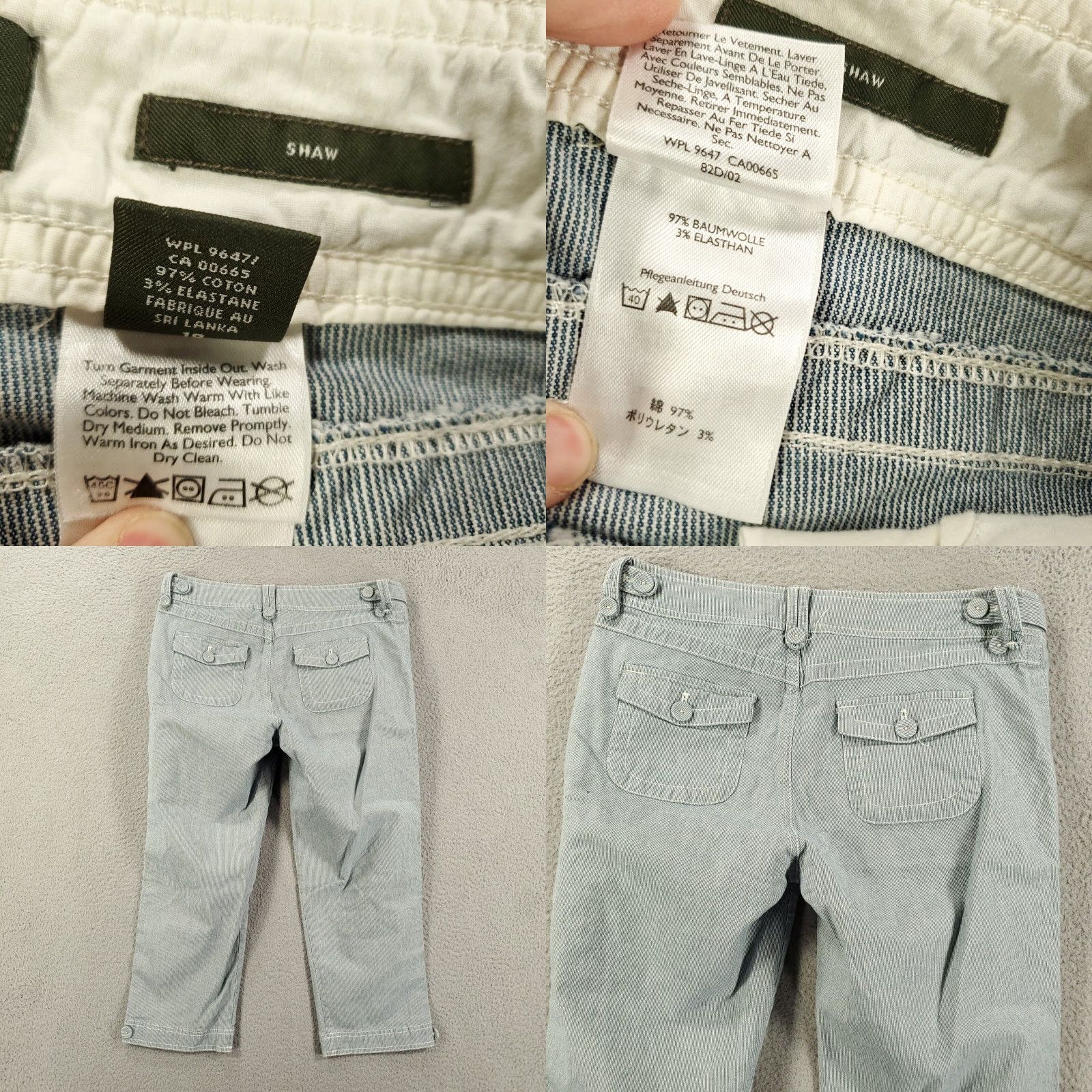Eddie Bauer Eddie Bauer Pants Womens 10 Capri Flat Front Pockets Striped Blue White Hickory Sleeve? (Wait) Size 32" / US 10 / IT 46 - 8 Thumbnail