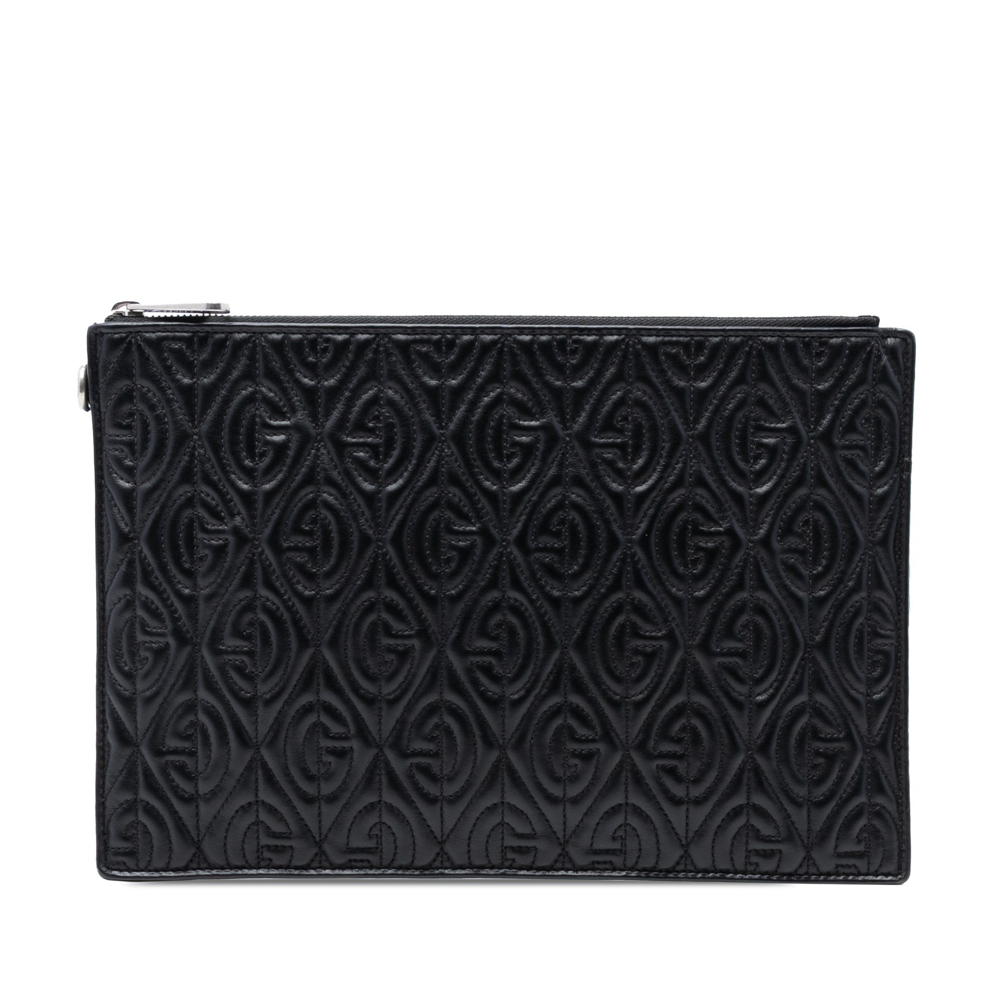 Gucci Quilted Leather G Rhombus Zip Clutch Size ONE SIZE - 1 Thumbnail