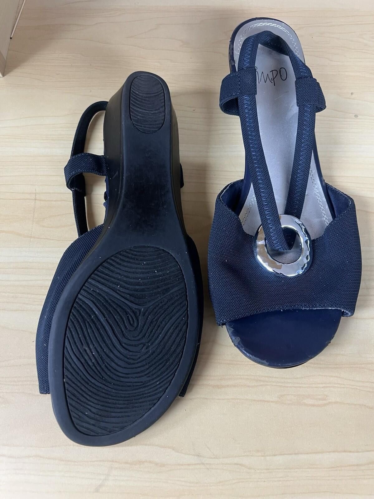 Imperial Impo Stretch Women's Black Wedge Sandals Size 10w Size US 10 / IT 40 - 5 Thumbnail