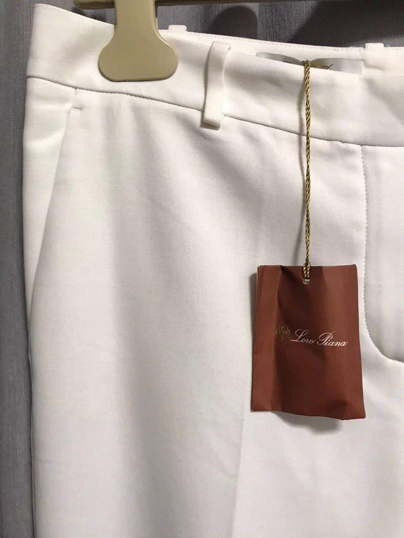 Loro Piana LORO PIANA Medium and high waist straight cotton woven tro Size 30" / US 8 / IT 44 - 6 Thumbnail