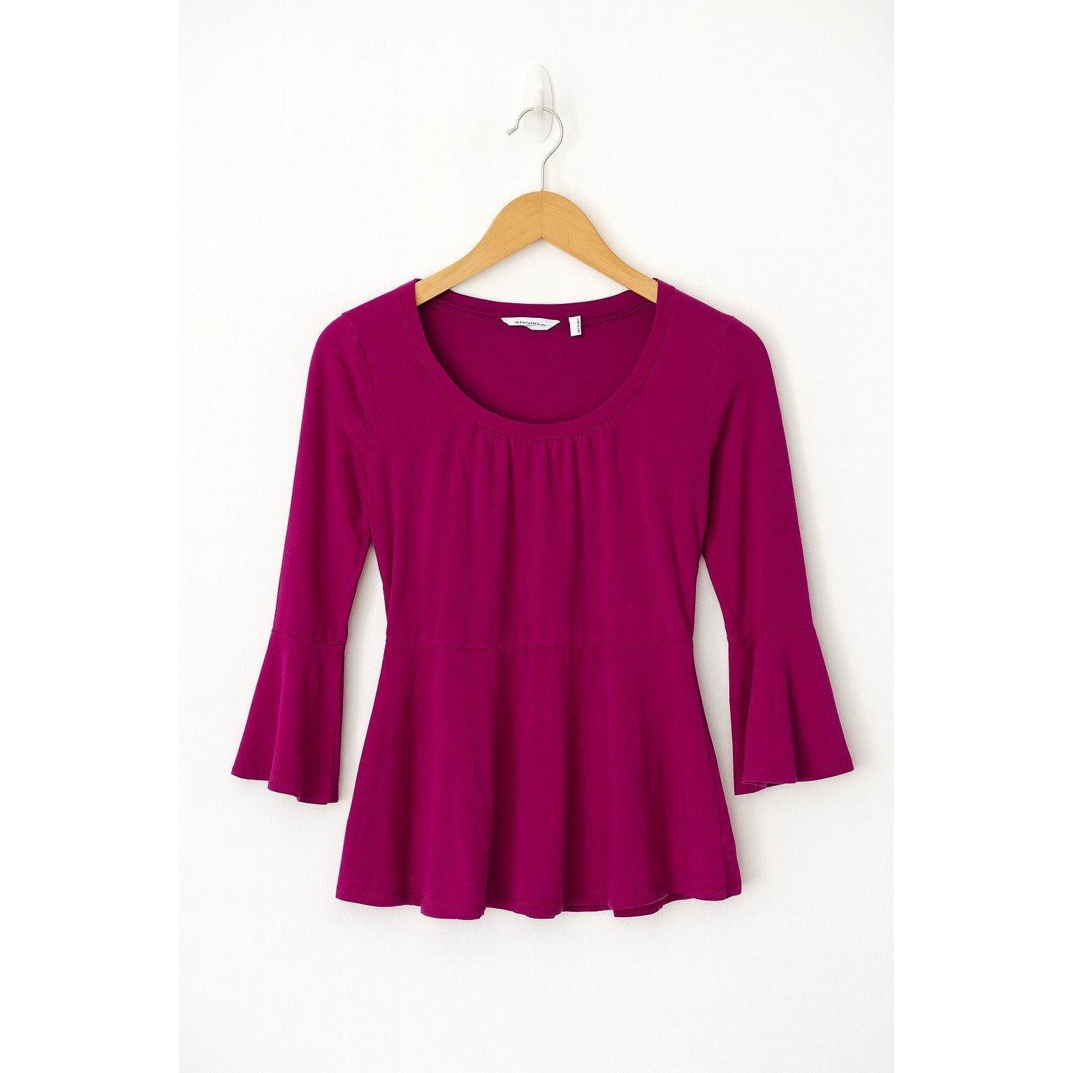 Isaac Mizrahi Isaac Mizrahi Live XS Pink Long Sleeve Shirt Bell Sleeves Fl Size XS / US 0-2 / IT 36-38 - 2 Thumbnail
