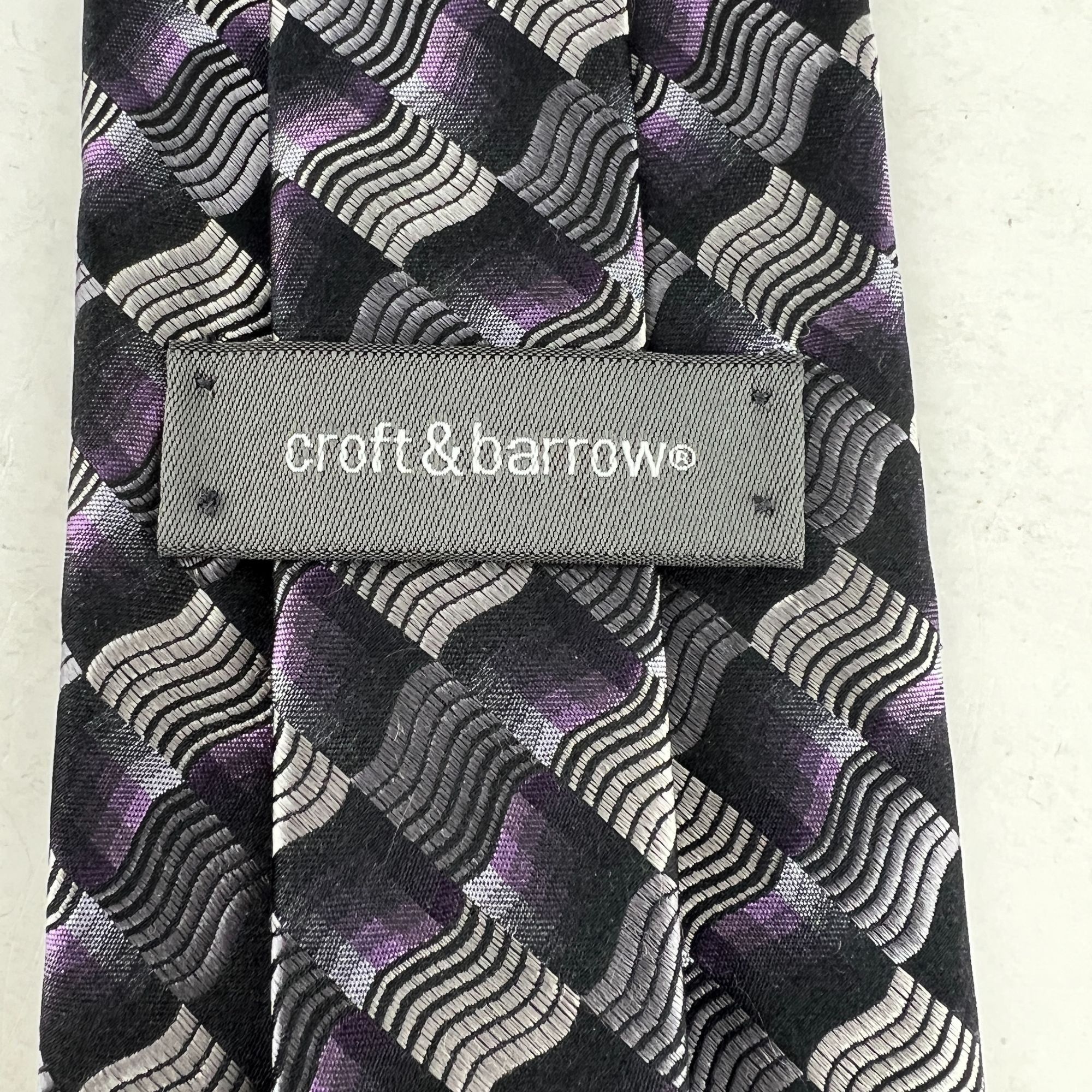 Croft & Barrow Croft & Barrow Geometric Necktie Tie Imported Silk Size ONE SIZE - 3 Thumbnail