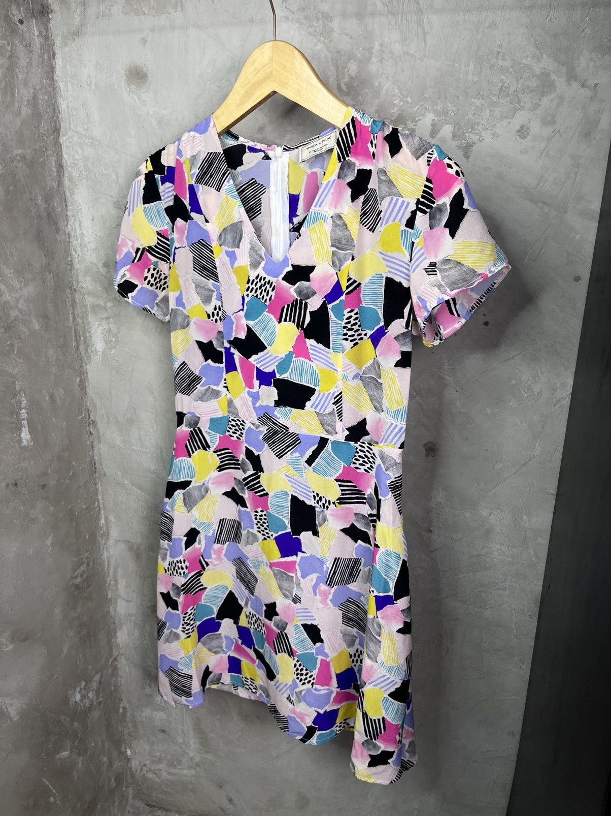 Maison Kitsune SS15 MAISON KITSUNE Abstract Patchwork Midi Dress Size XS / US 0-2 / IT 36-38 - 4 Thumbnail
