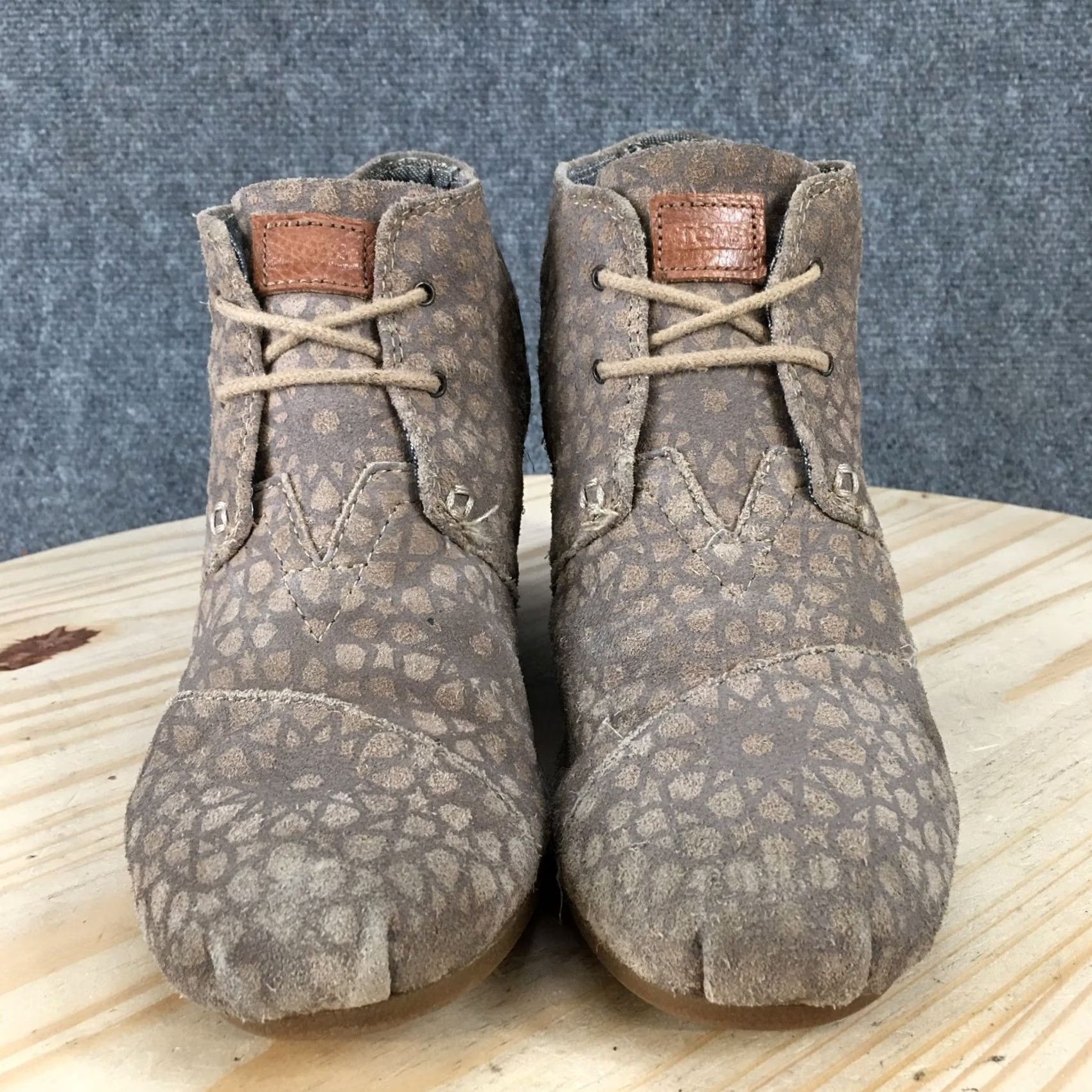 Toms TOMS Boots Womens 8.5 Desert Brown Herringbone Wedge Heels Casual Bootie Size US 9 / IT 39 - 7 Thumbnail