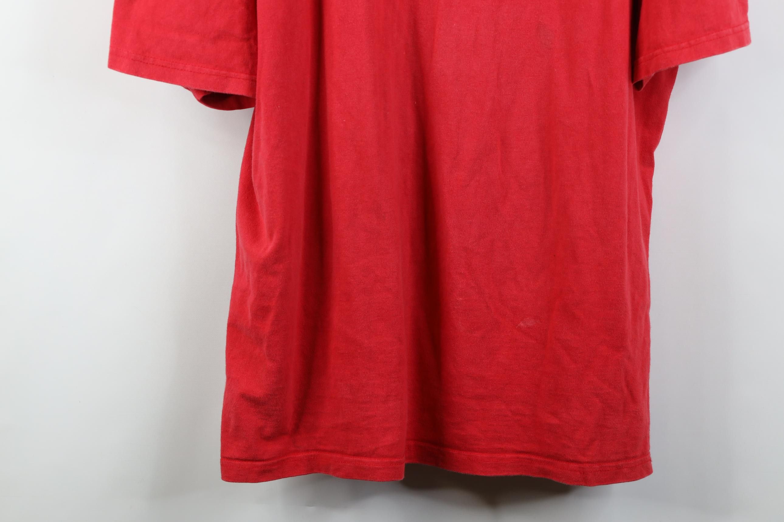 Vintage Vintage 90s Streetwear Blank Heavyweight Cotton T-Shirt Red Size US XXL / EU 58 / 5 - 3 Thumbnail