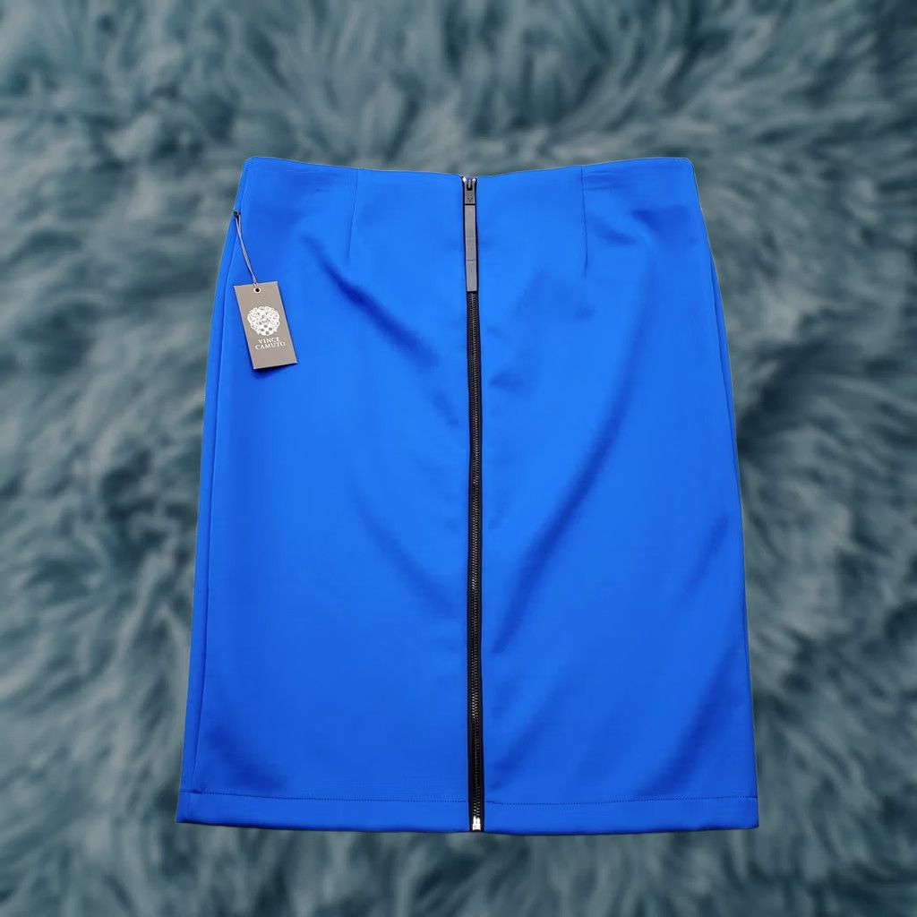 Vince Camuto Vince Camuto Womens XL Blue Stretch Pencil Skirt Back Zip Size XL Skirt"} Size 40" / US 18 - 1 Thumbnail