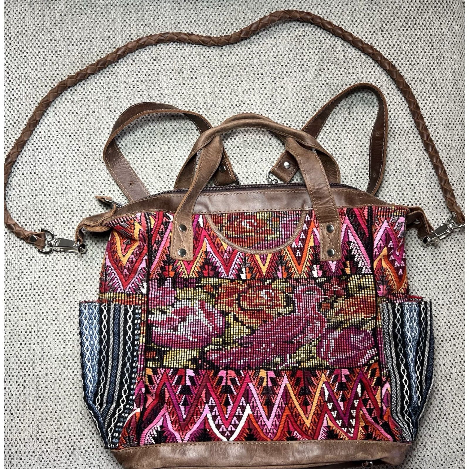 CO Nena & Co Convertible Crossbody Day Bag Leather Multicolor Designer Women Backpack Shoulder Handbag Size ONE SIZE - 2 Thumbnail