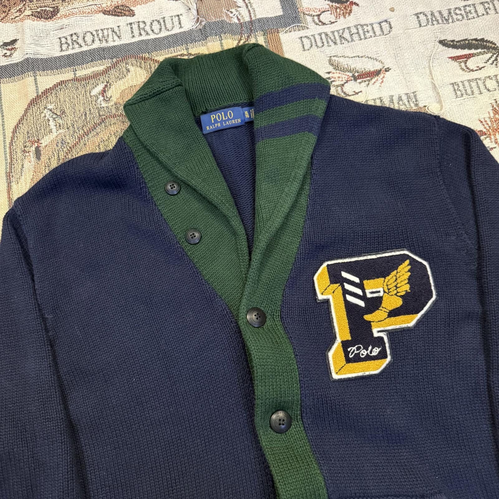 Polo Ralph Lauren Polo Ralph Lauren Winged Foot Varsity Letter Cardigan Size US XL / EU 56 / 4 - 3 Thumbnail