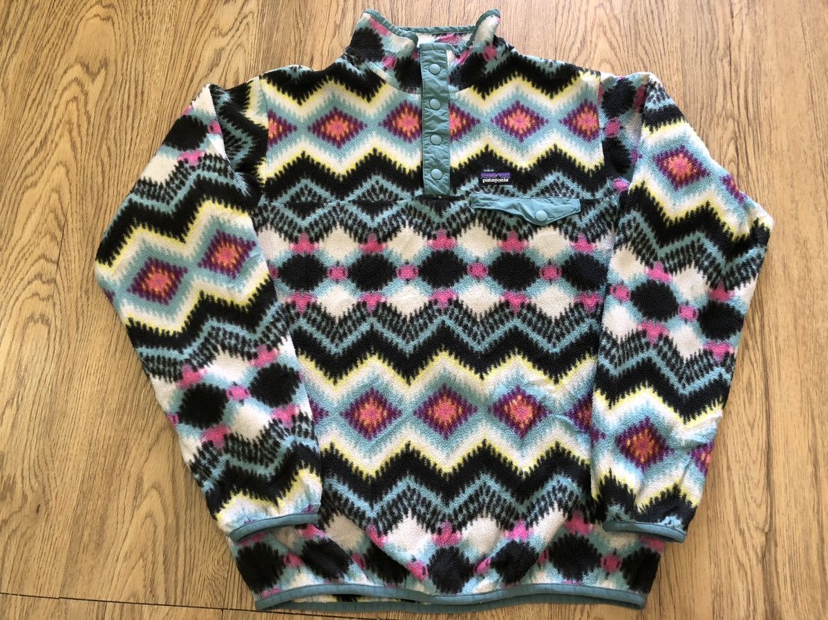 Patagonia × Vintage Patagonia Synchilla Navajo youth snap button Tshirt Size XS / US 0-2 / IT 36-38 - 2 Thumbnail