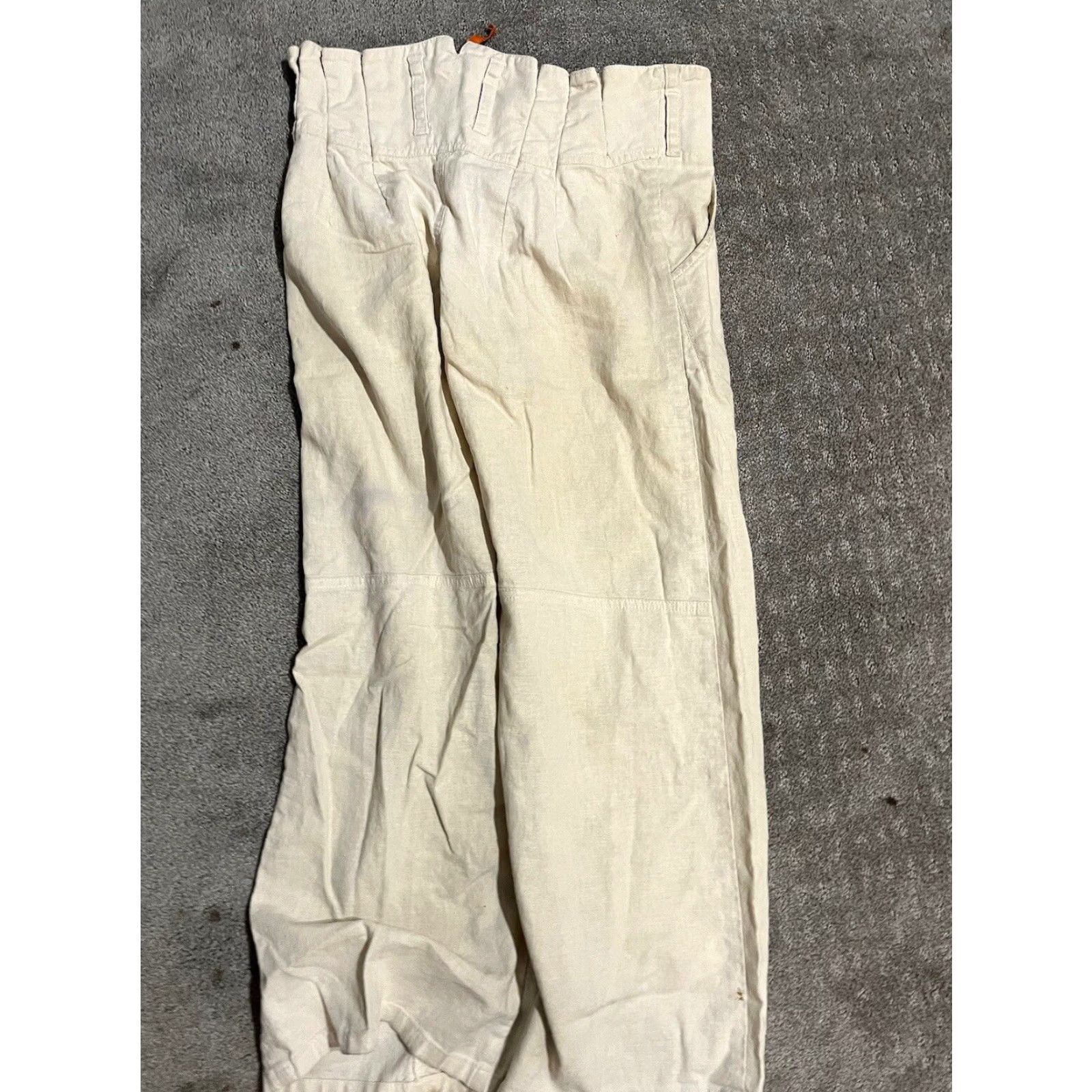 BCBGeneration BCBG Generation Pants Women Cropped Linen Blend Beige Size 2 Pull-On High Rise Tapered Pockets - Classic Style Size 26" / US 2 / IT 38 - 3 Thumbnail