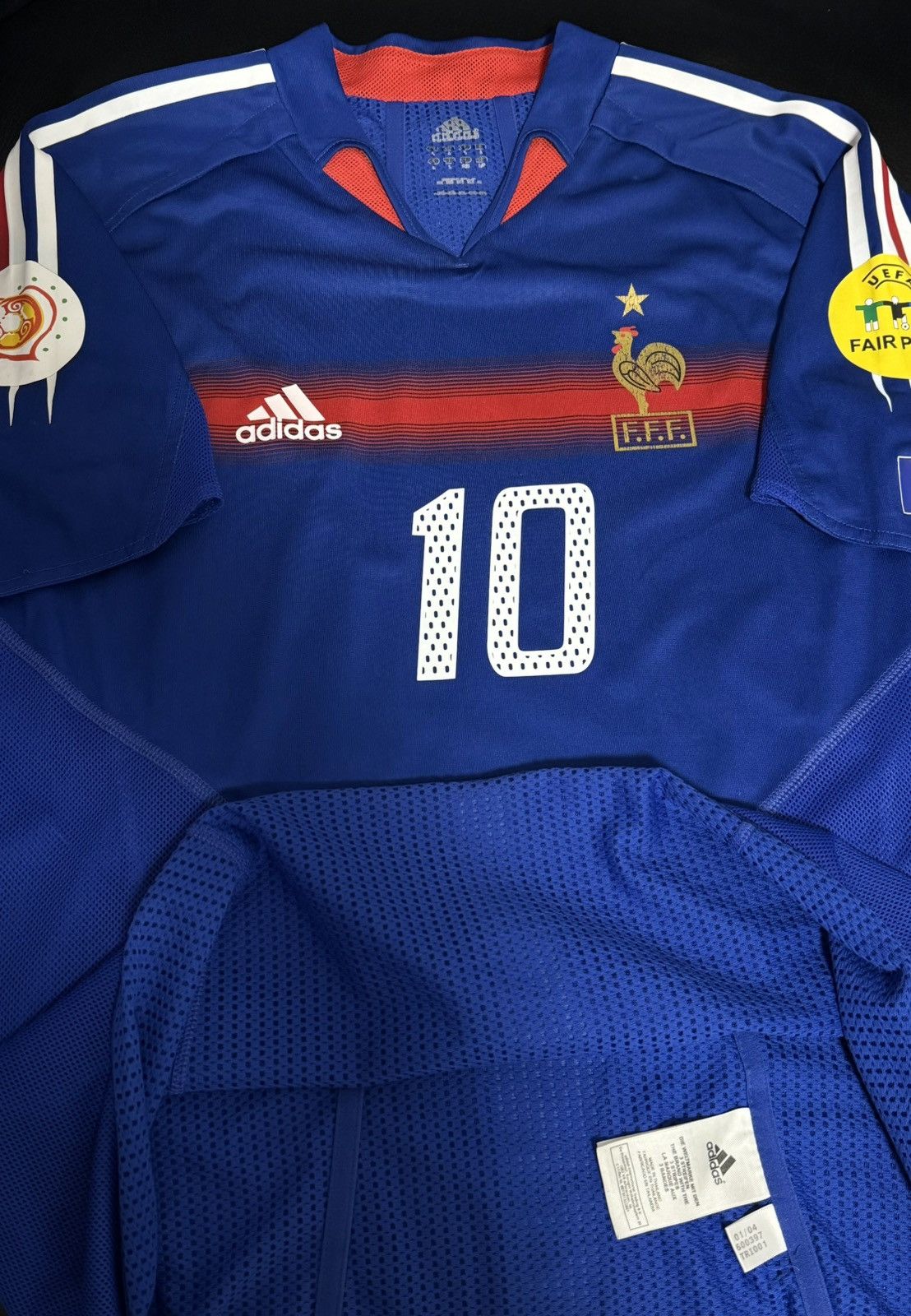 Adidas Original Zidane Player version france 2004 home jersey Size US L / EU 52-54 / 3 - 5 Thumbnail