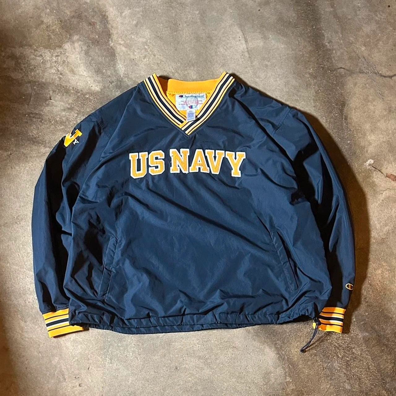 Champion Vintage Navy and yellow Champion US Navy windbreaker Size US XL / EU 56 / 4 - 2 Thumbnail