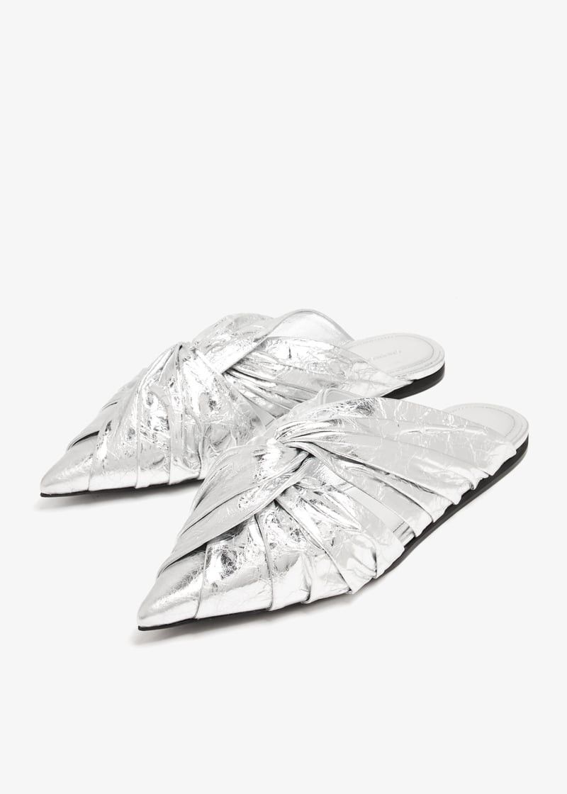 Givenchy o1w1db10525 Twist Mules in Silver Size US 7 / IT 37 - 4 Thumbnail