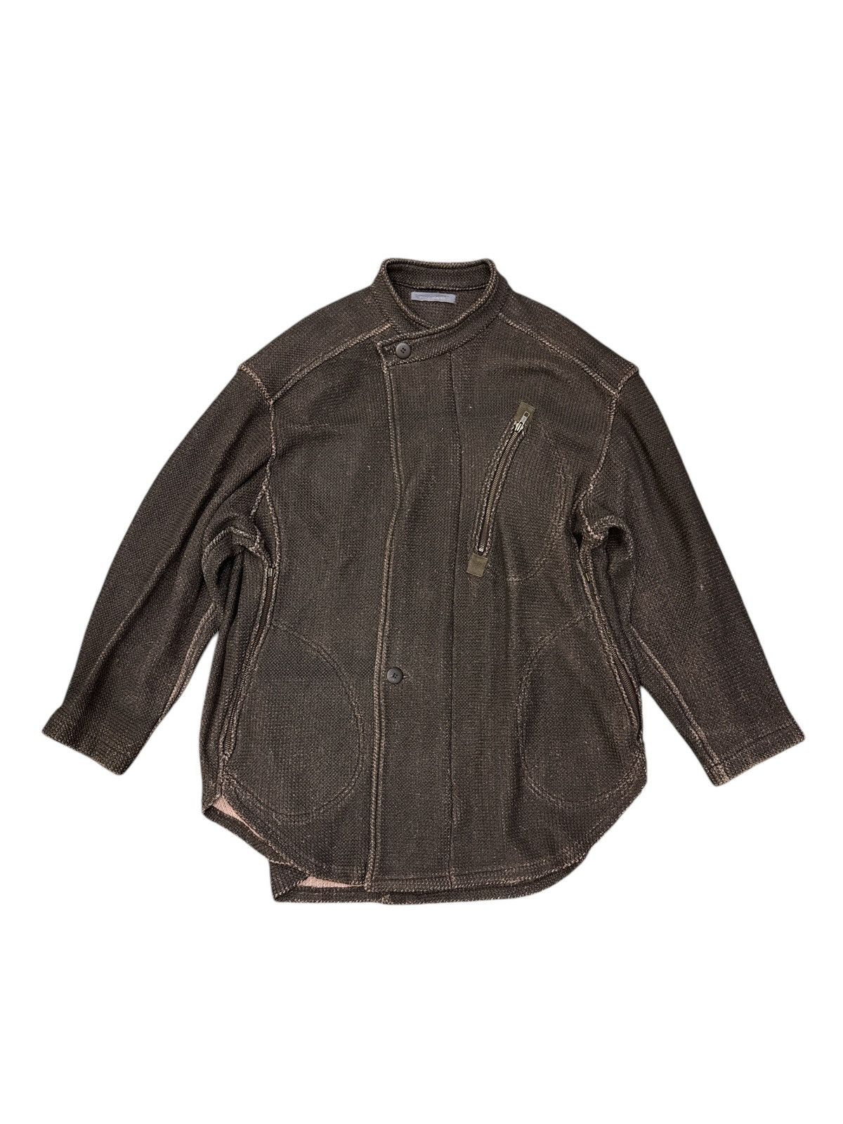 Issey Miyake 1982 ISSEY MIYAKE WAXED UPHOLSTERY SACK PATTERN HEAVY JACKET Size US L / EU 52-54 / 3 - 1 Thumbnail