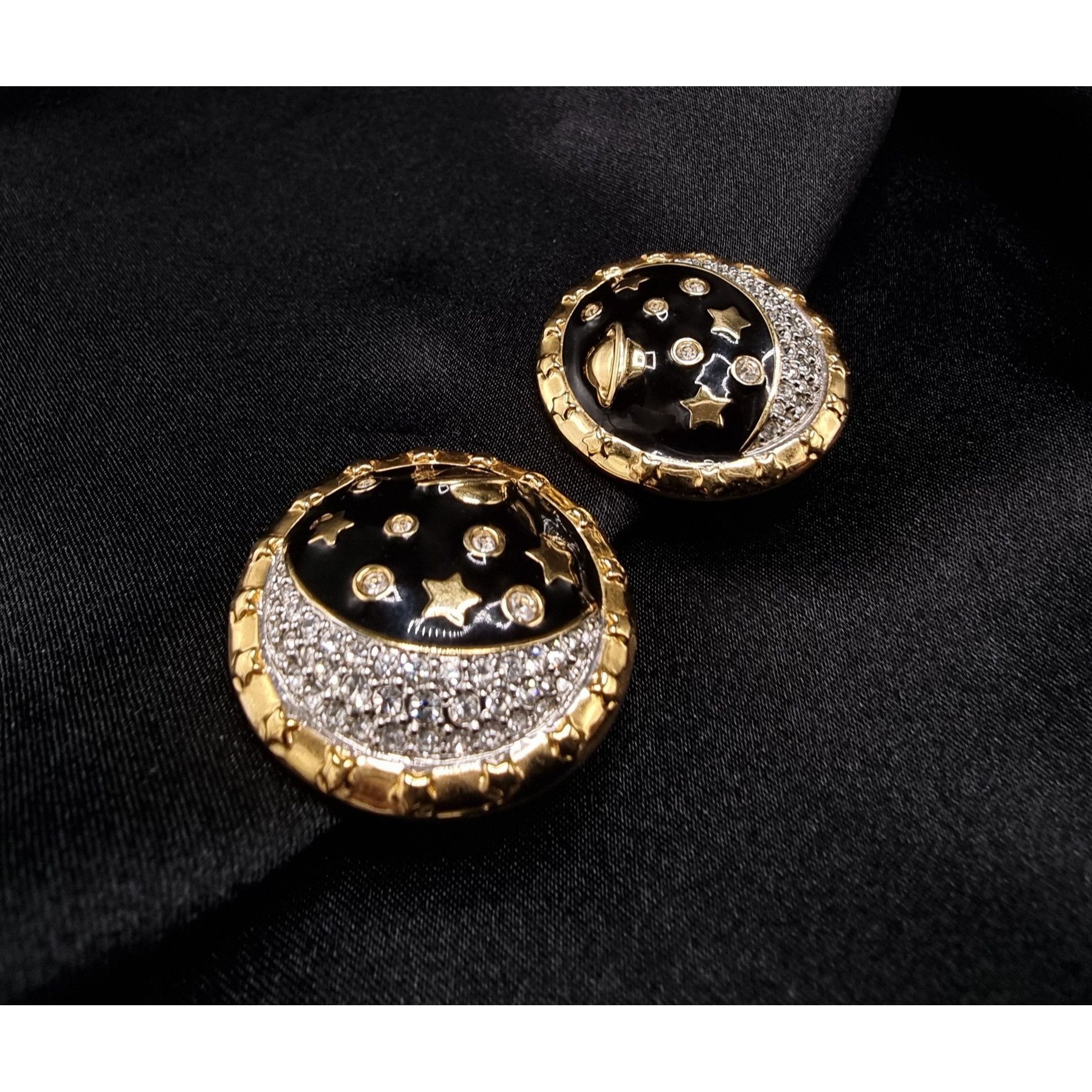 Swarovski Vintage Swarovski Early 2000s Gold-Tone Clip-On Earrings Wit Size ONE SIZE - 1 Thumbnail