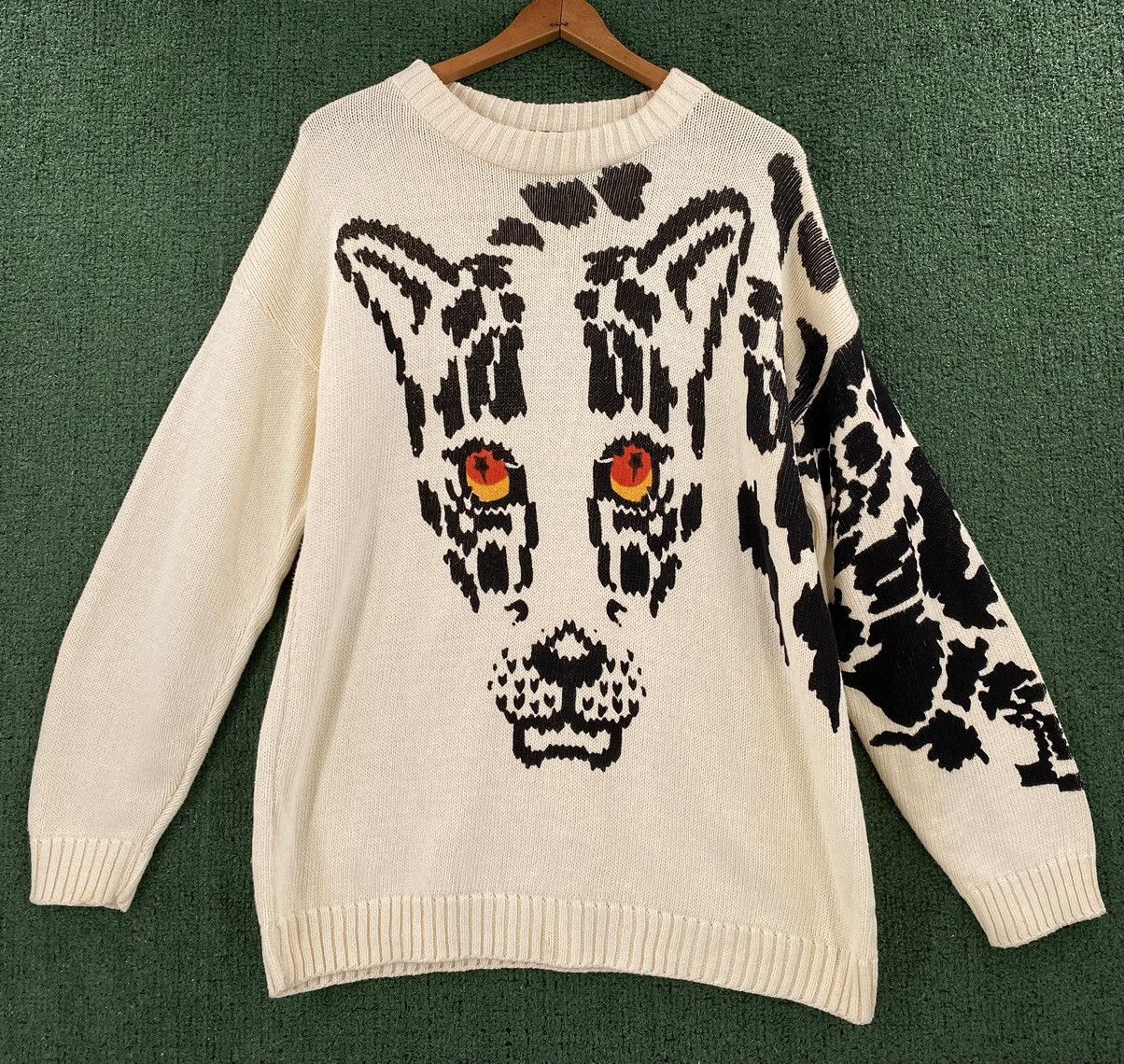 Vintage Vintage 90’s Perrie Ellen Leopard Knit Sweater Women’s Large Size L / US 10 / IT 46 - 1 Thumbnail
