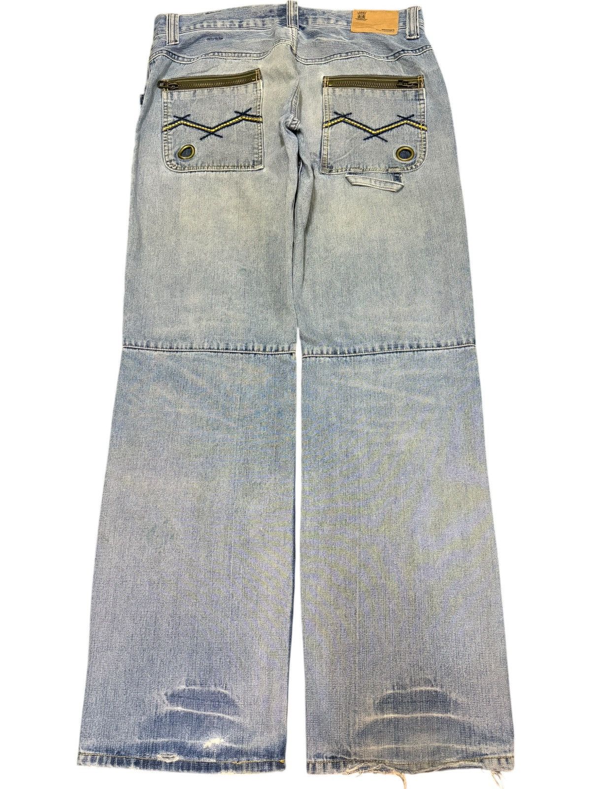 Acne Studios Vintage Kissmark Faded Wash Distress Baggy Jeans Size 35" - 2 Thumbnail