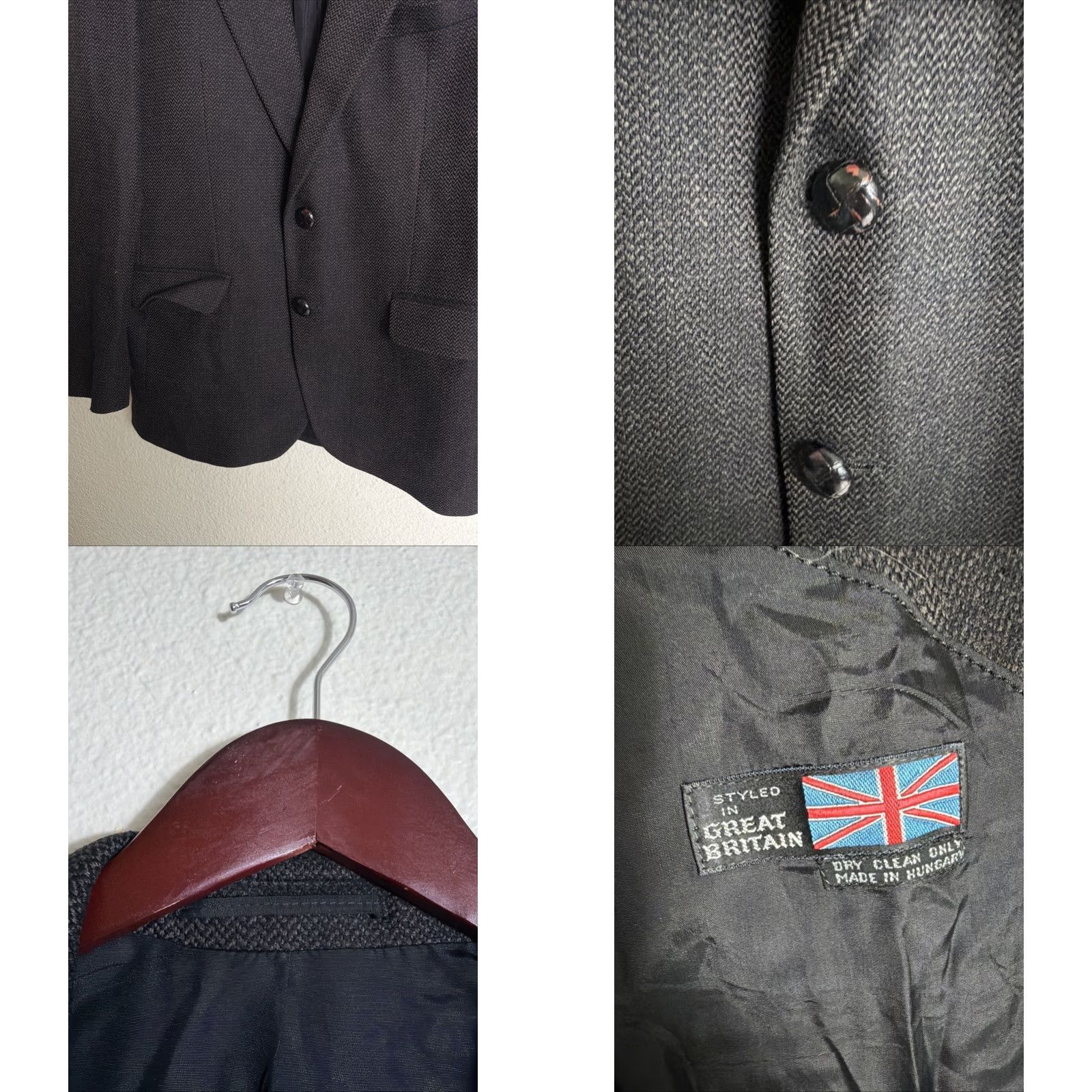Vintage VINTAGE Maitland Of England Brown Herringbone Blazer Wool Blazer Men 41 Brown Herringbone Mens Blazer Size 42R - 8 Thumbnail