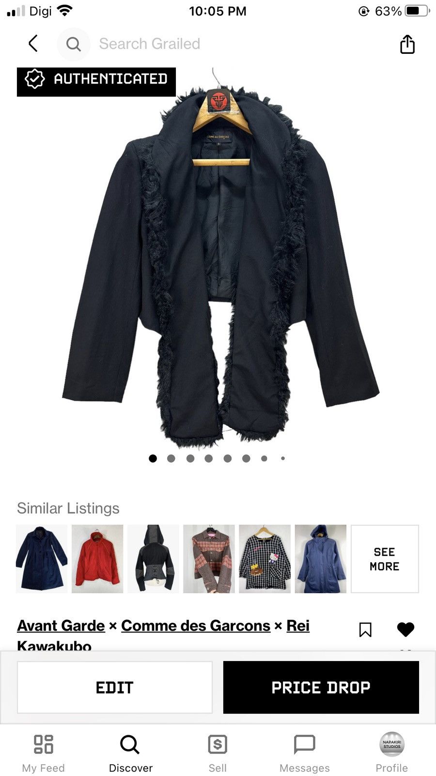 Comme des Garcons Vintage COMME DES GARCONS AD1989 SCARF JACKET WOOL #7696-165 Size S / US 4 / IT 40 - 15 Thumbnail