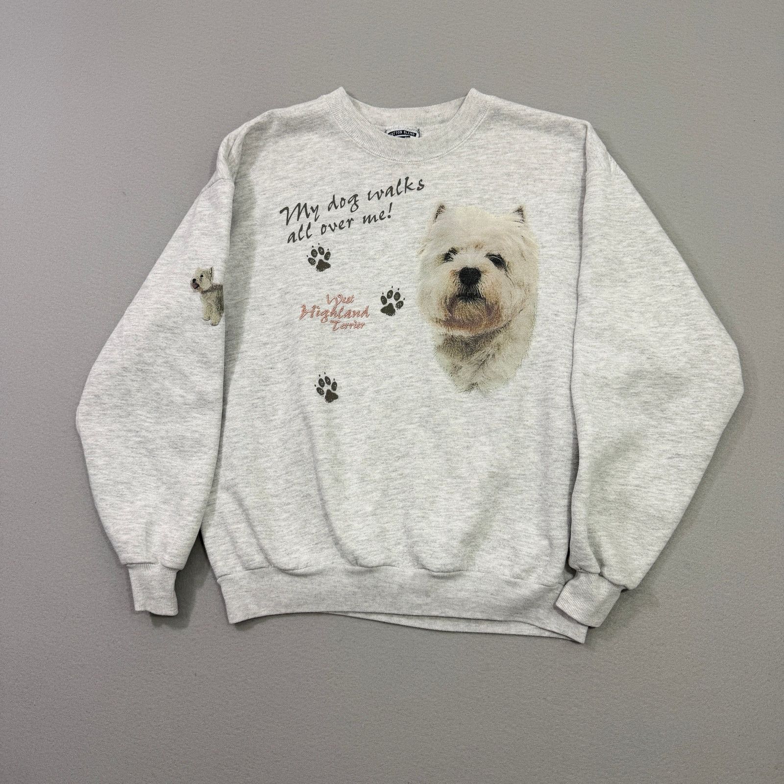 Vintage Vintage West Highland Terrier Dog Sweatshirt Size Large Gray Size US L / EU 52-54 / 3 - 1 Thumbnail