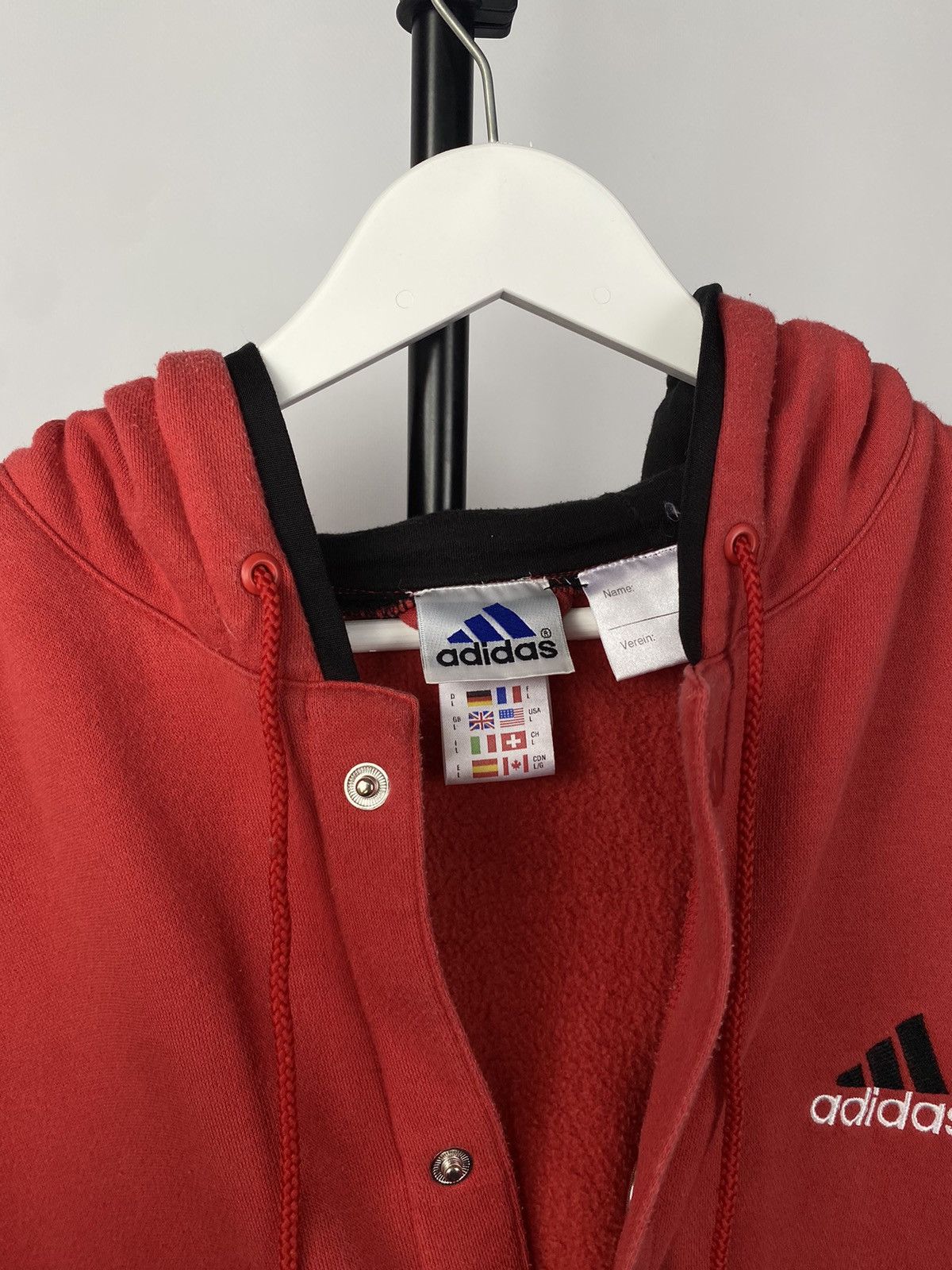 Adidas × Vintage Vintage ADIDAS Goteborg 1999 Oversized Button Up Hoodie Size US L / EU 52-54 / 3 - 8 Thumbnail