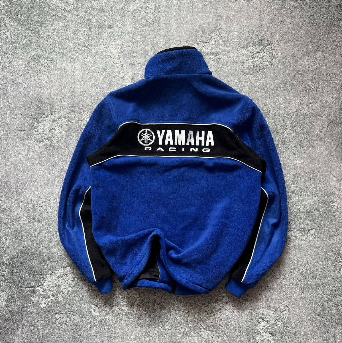 Vintage × Yamaha Yamaha L blue fleece jacket bomber zip big logo Size US L / EU 52-54 / 3 - 1 Thumbnail