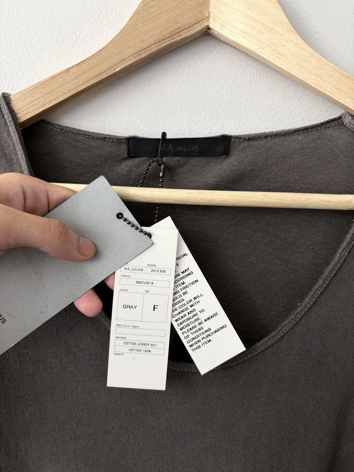 Julius MA_JULIUS SS2012 Asymmetrical Draped Cotton Jersey Dress Size US L / EU 52-54 / 3 - 3 Thumbnail