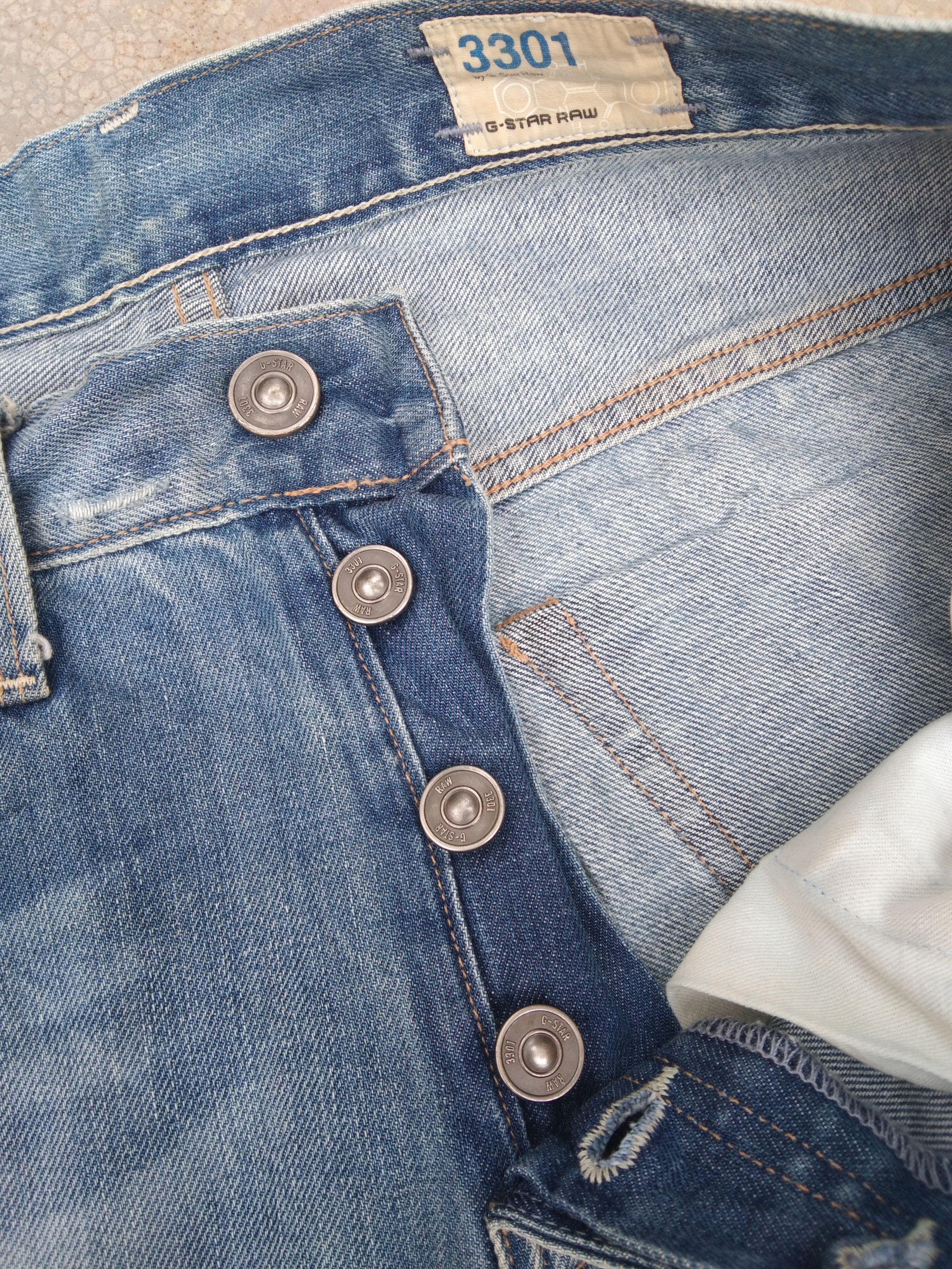 G-Star 3301 G Star Raw Denim Distressed Jeans 30x29 Size US 30 / EU 46 - 9 Thumbnail