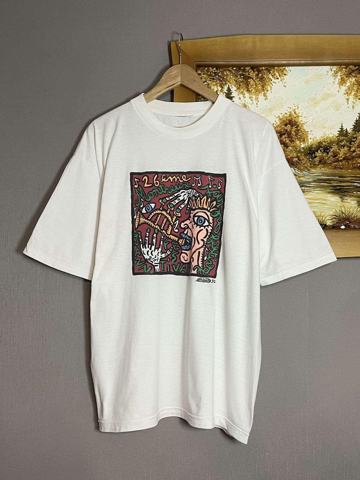 Vintage Fabric Art T Shirt popular Bean Nick Java Cool Dig Sz XL Graphic Robert Bardel