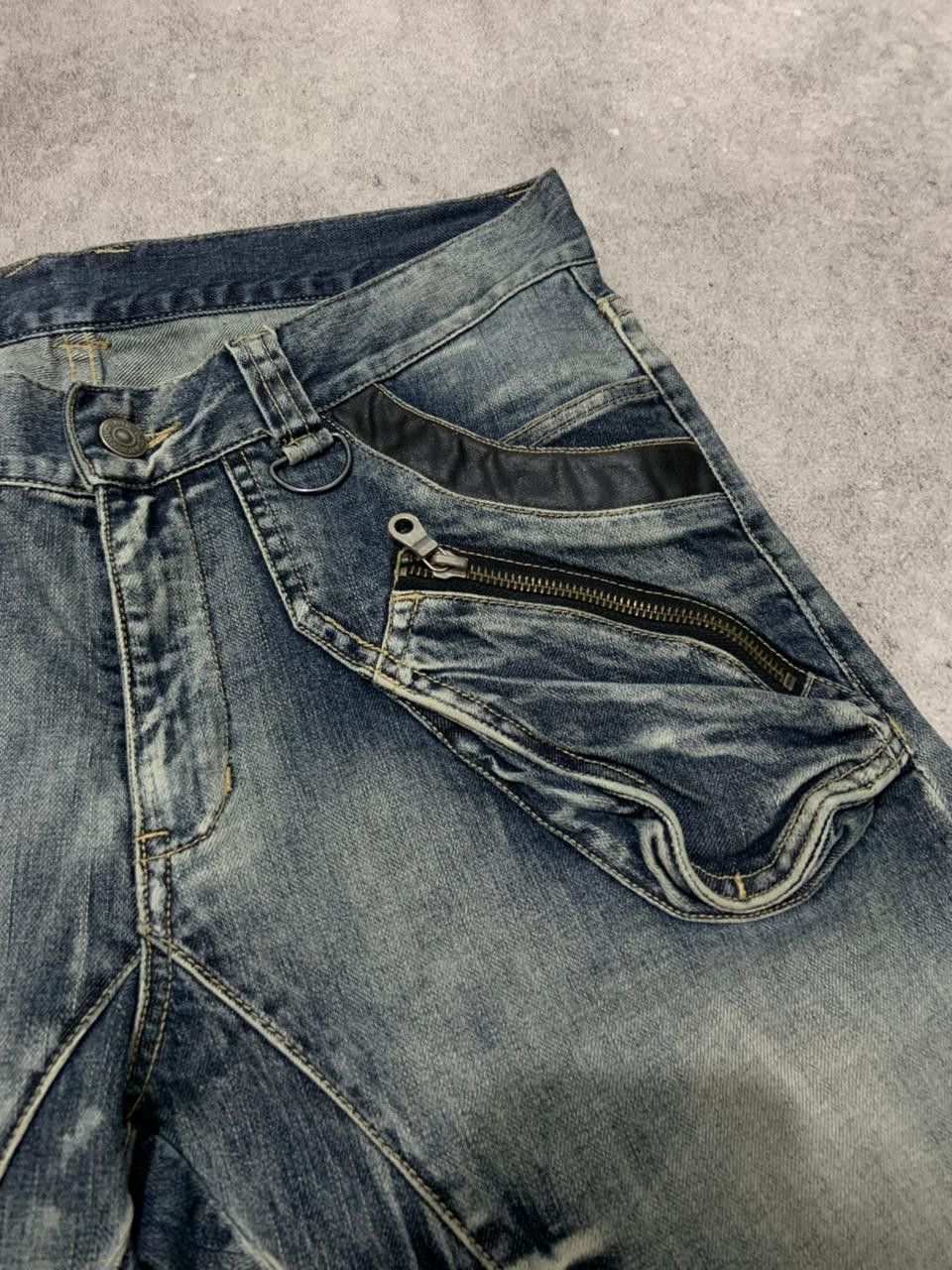 Japanese Brand PPFM Tactical Multipocket Bondage Curve Denim Jeans Size US 32 / EU 48 - 2 Thumbnail