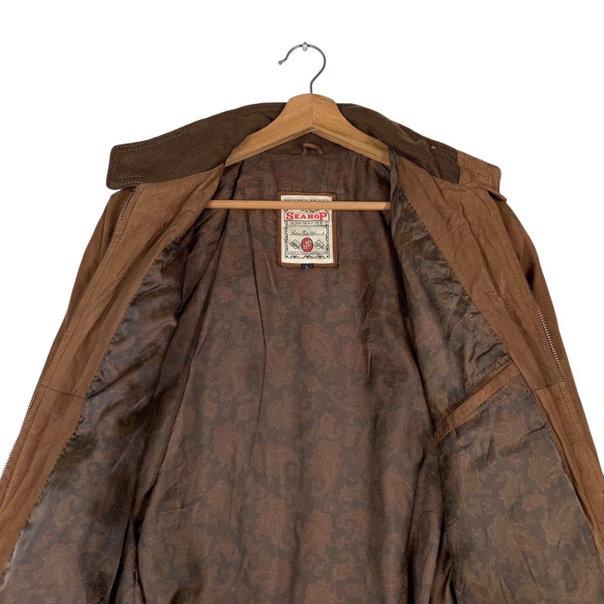 Japanese Brand SEAHOP Cowhide Suede Leather Casual Bomber Jacket #1286-C58 Size US L / EU 52-54 / 3 - 12 Thumbnail
