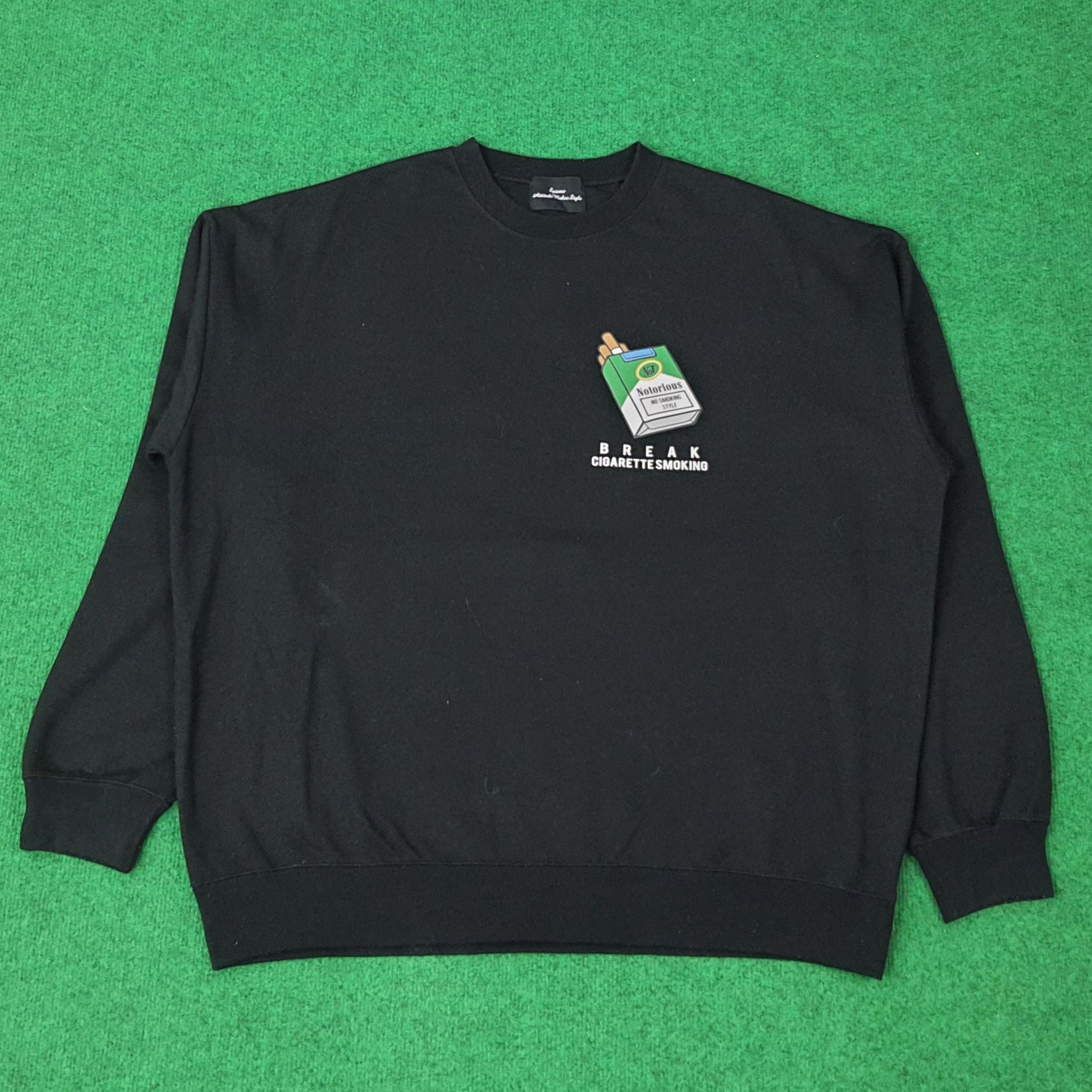 Vintage Vintage Notorious Break Cigarette Smoking Sweatshirt C257n15 Size US XXL / EU 58 / 5 - 4 Thumbnail