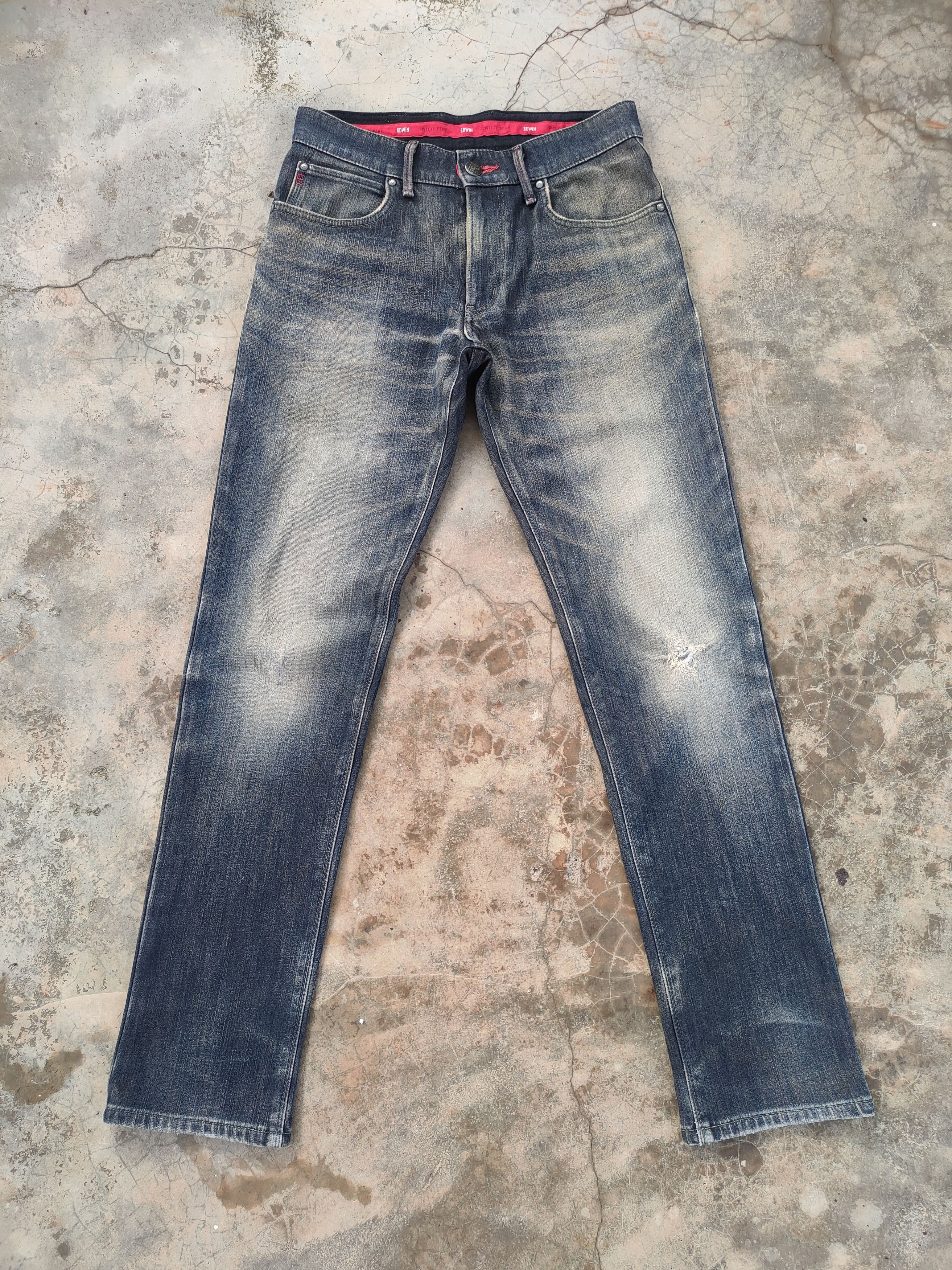 Edwin VINTAGE EDWIN FADED BLACK DISTRESSED JEANS PANTS Size US 29 - 2 Thumbnail