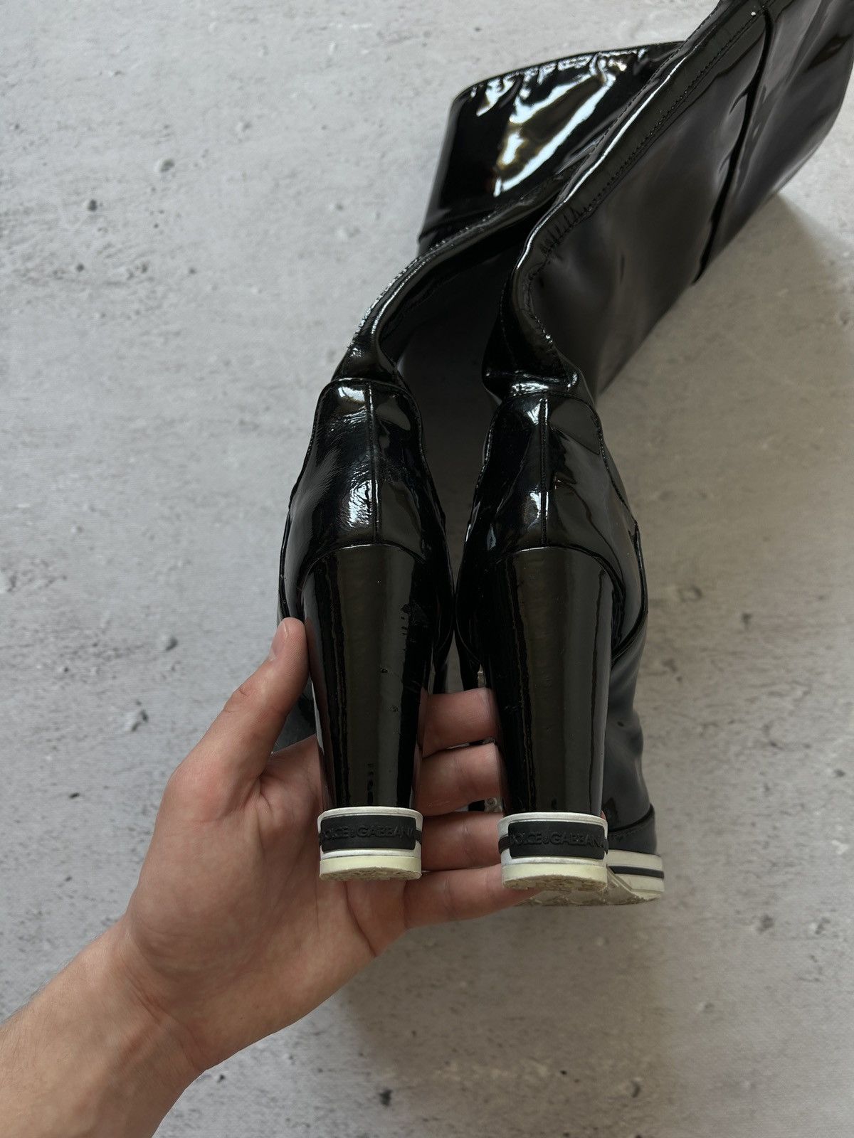 Dolce & Gabbana 💥RARE Vintage Dolce & Gabbana Patent Leather Boots Black💥 Size US 8 / IT 38 - 8 Thumbnail