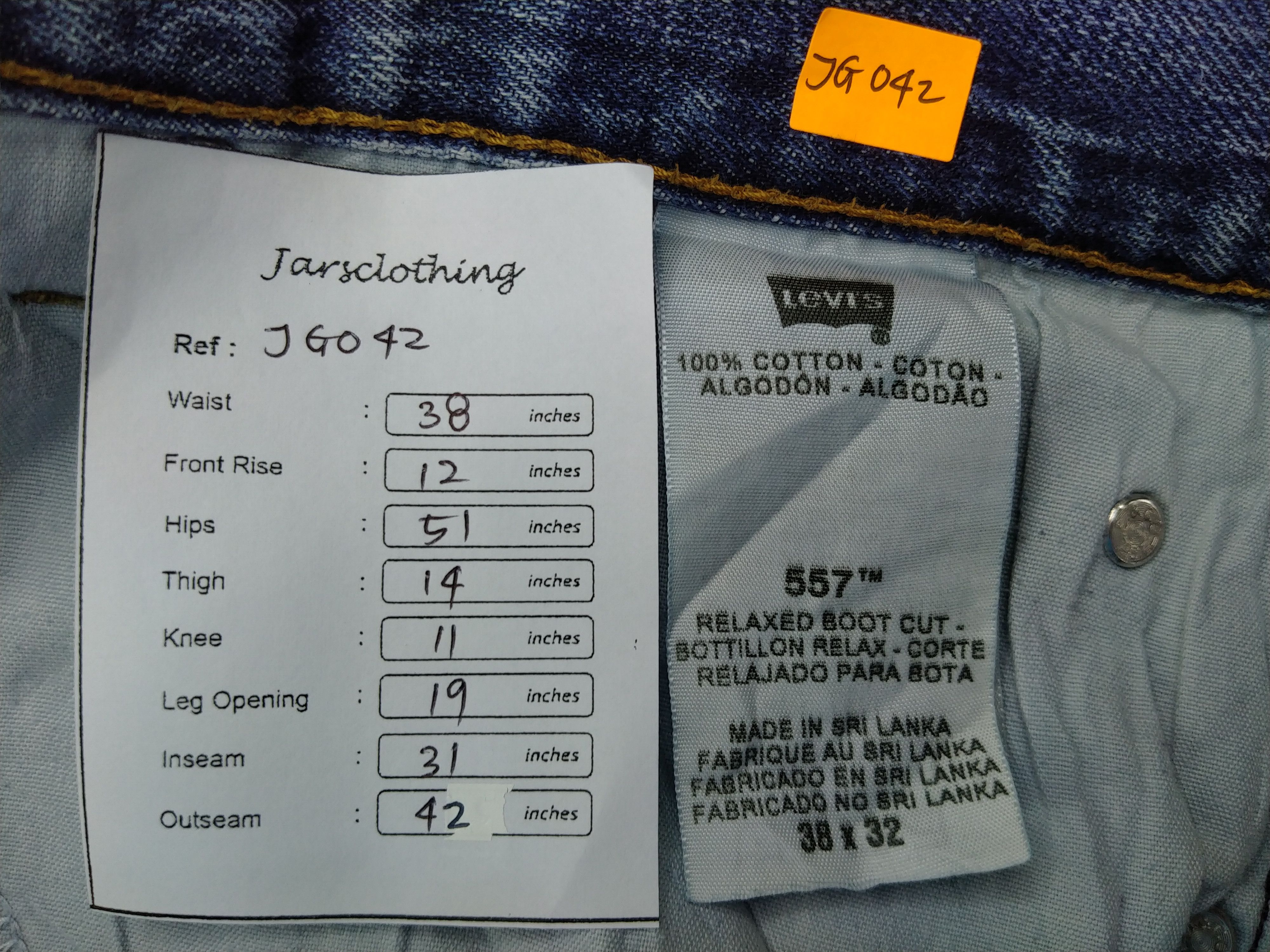 Faded Blue Vintage Levi's 557 Jeans 38x31 Denim -JG042