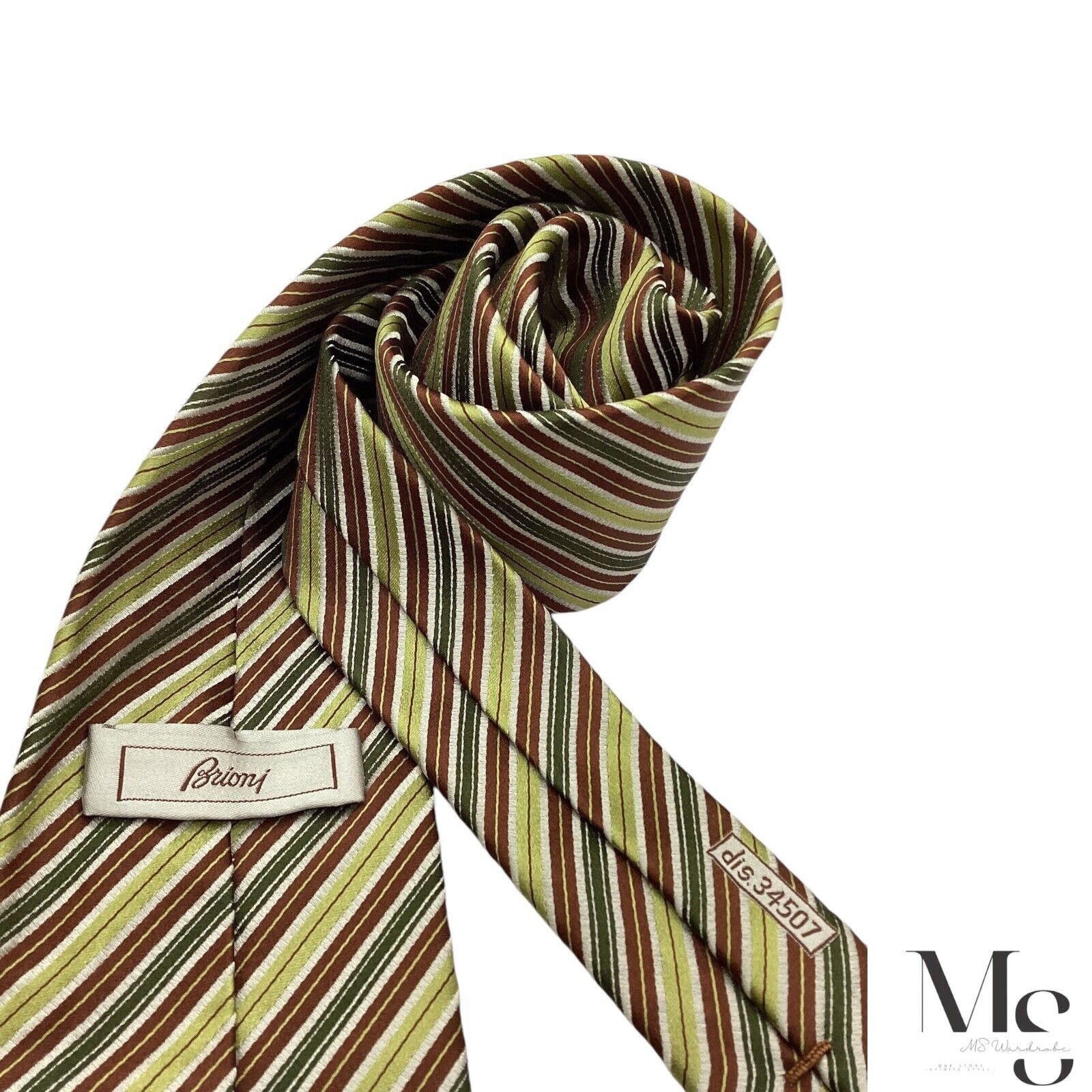 Brioni BRIONI XL Multicolor Striped Silk Tie Hand Made In Italy Size ONE SIZE - 4 Thumbnail
