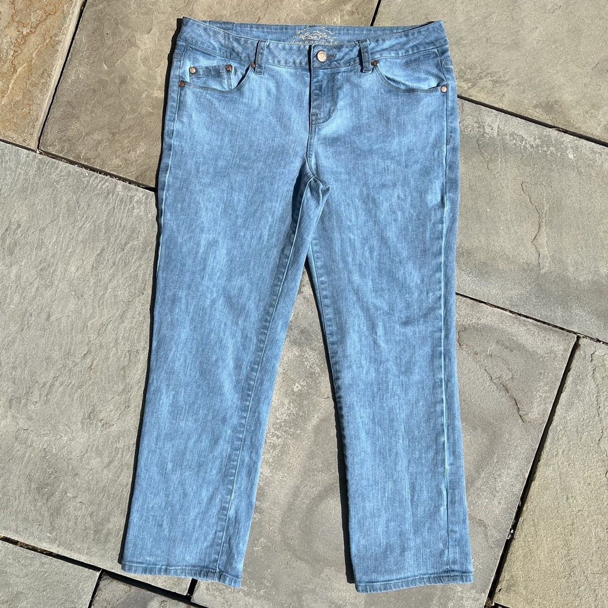 American Rag Overdyed Washed Blue Straight Leg Jeans Size 32" / US 10 / IT 46 - 1 Thumbnail