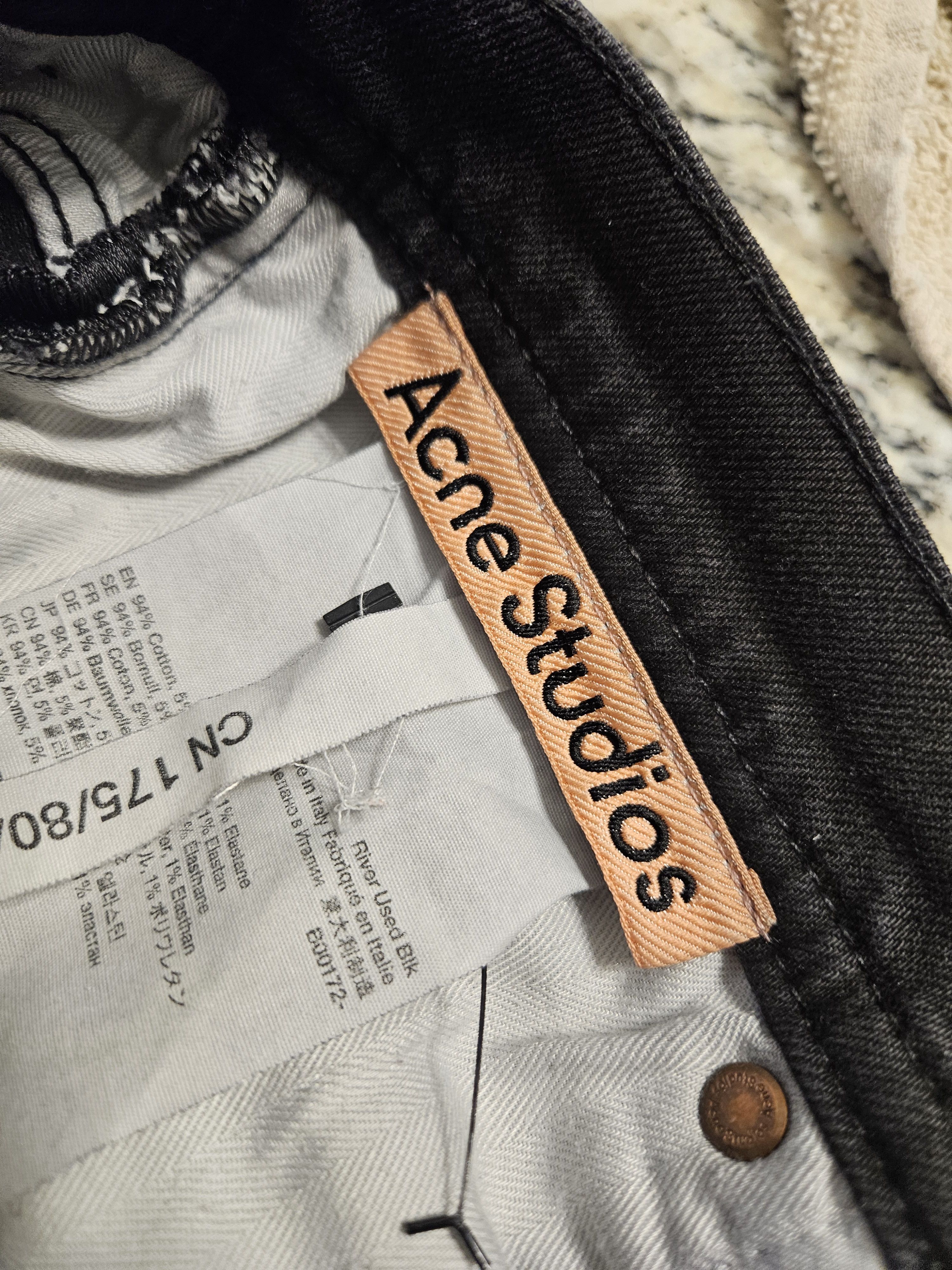 Acne Studios Black Soft Denim Straight Fit Jeans Size US 32 / EU 48 - 8 Thumbnail