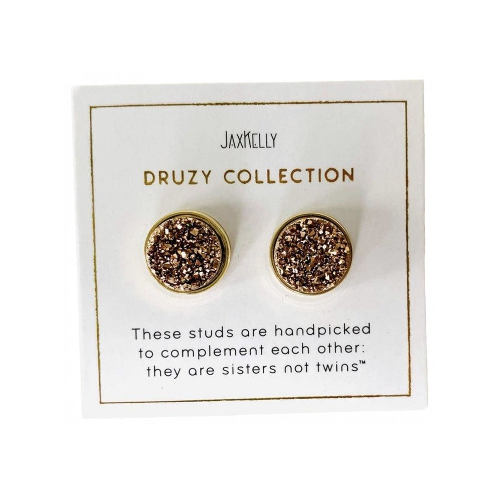 Nordstrom New Revolve Rose Druzy Gold Circle Natural Earrings Jewelry, Women's
