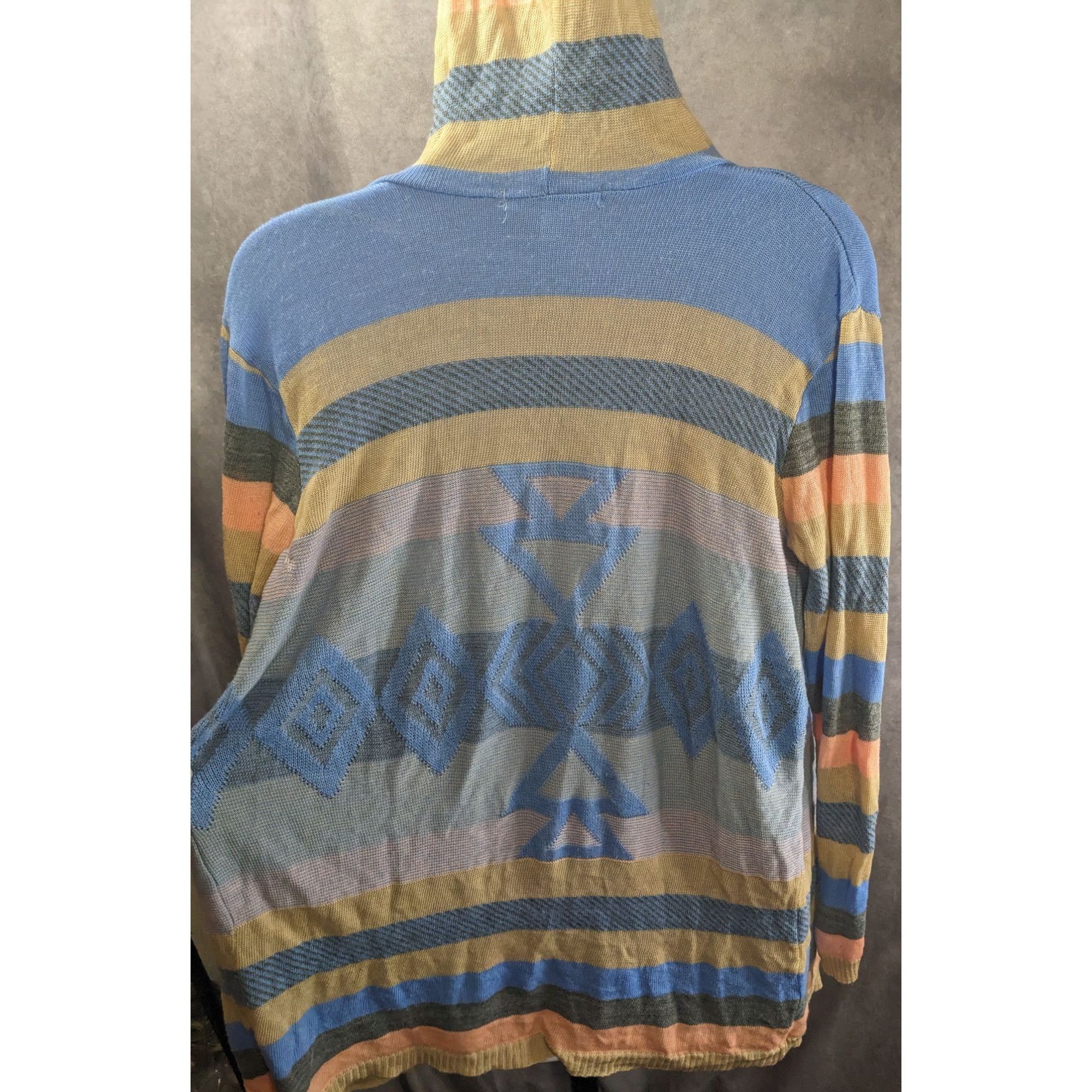 Other Say What? Southwestern Open Front Hooded Cardigan Striped Kn Size S / US 4 / IT 40 - 4 Thumbnail