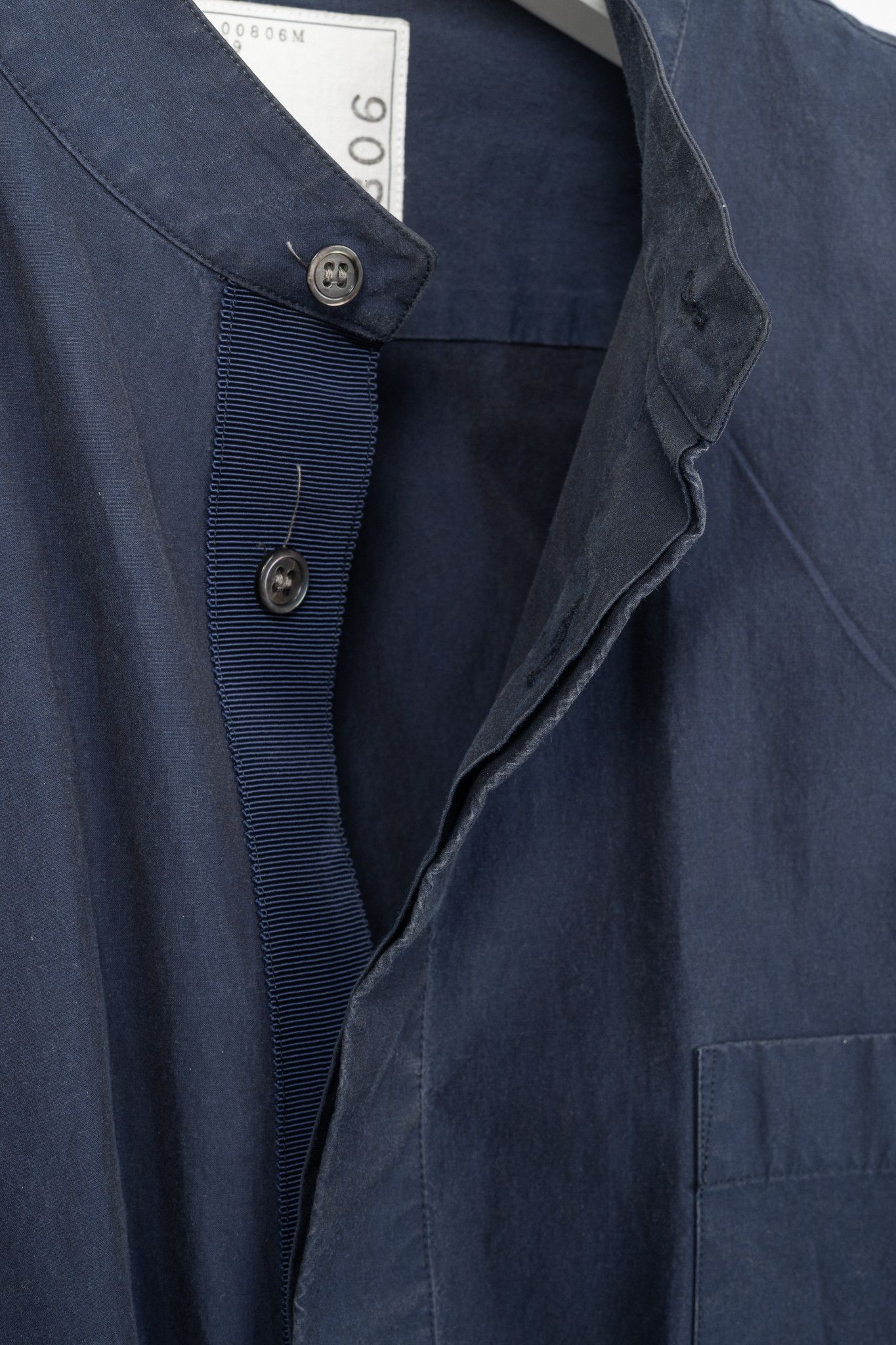 Sacai Sacai Navy Cotton Poplin Buttoned Shirt Size US M / EU 48-50 / 2 - 7 Thumbnail