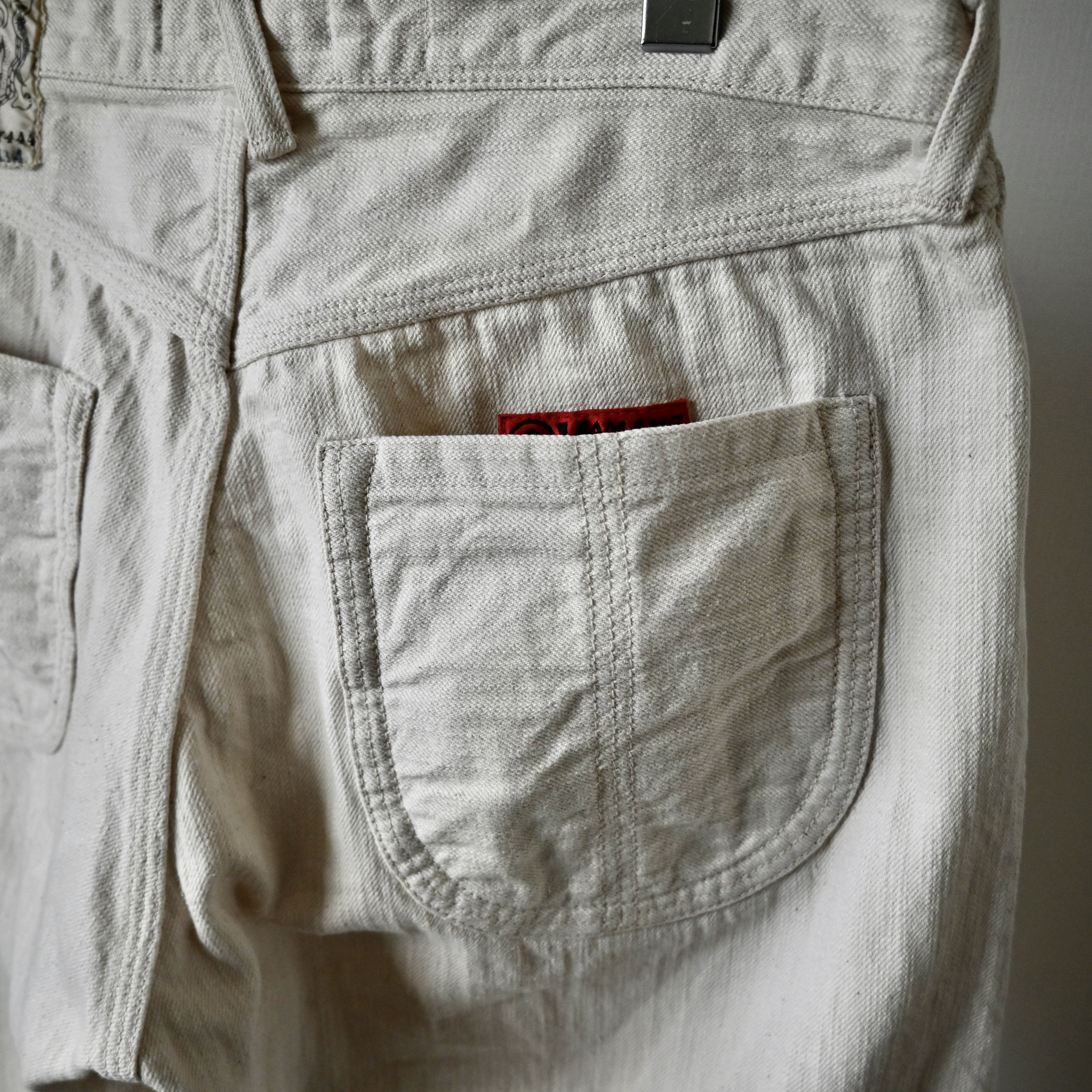 Evisu Hidehiko Yamane by Evisu white slub denim jeans Size US 33 - 5 Thumbnail