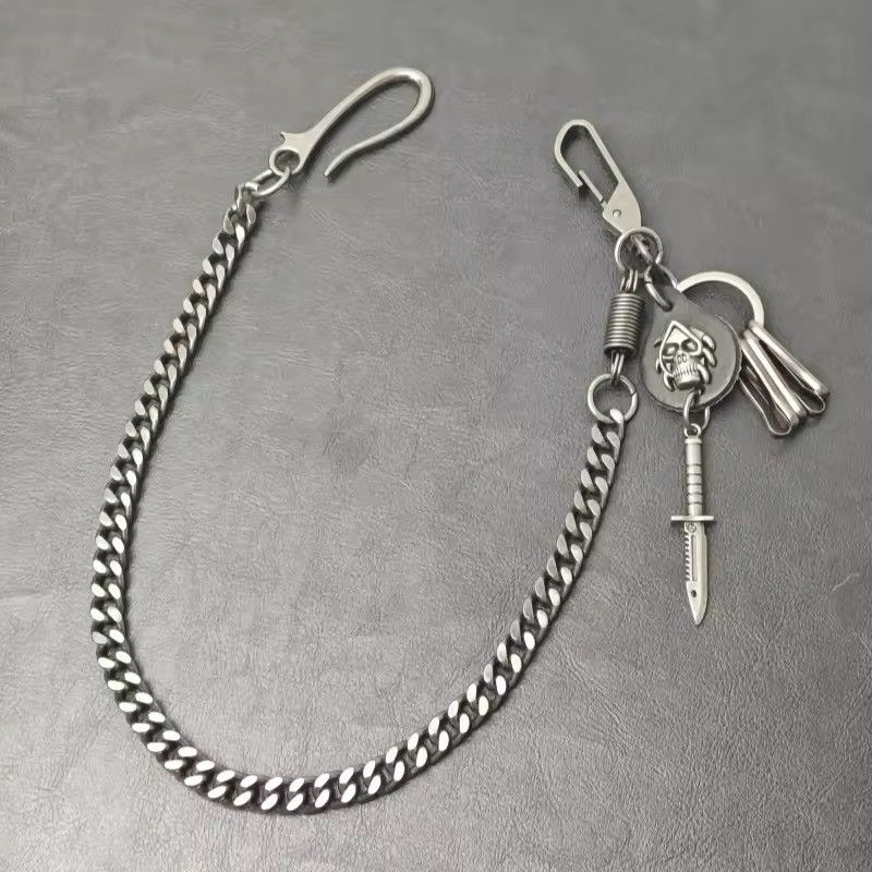 Japanese Brand × Vintage Vintage Keychain Jeans Chain Skull Dagger Belt Chain Size ONE SIZE - 4 Thumbnail