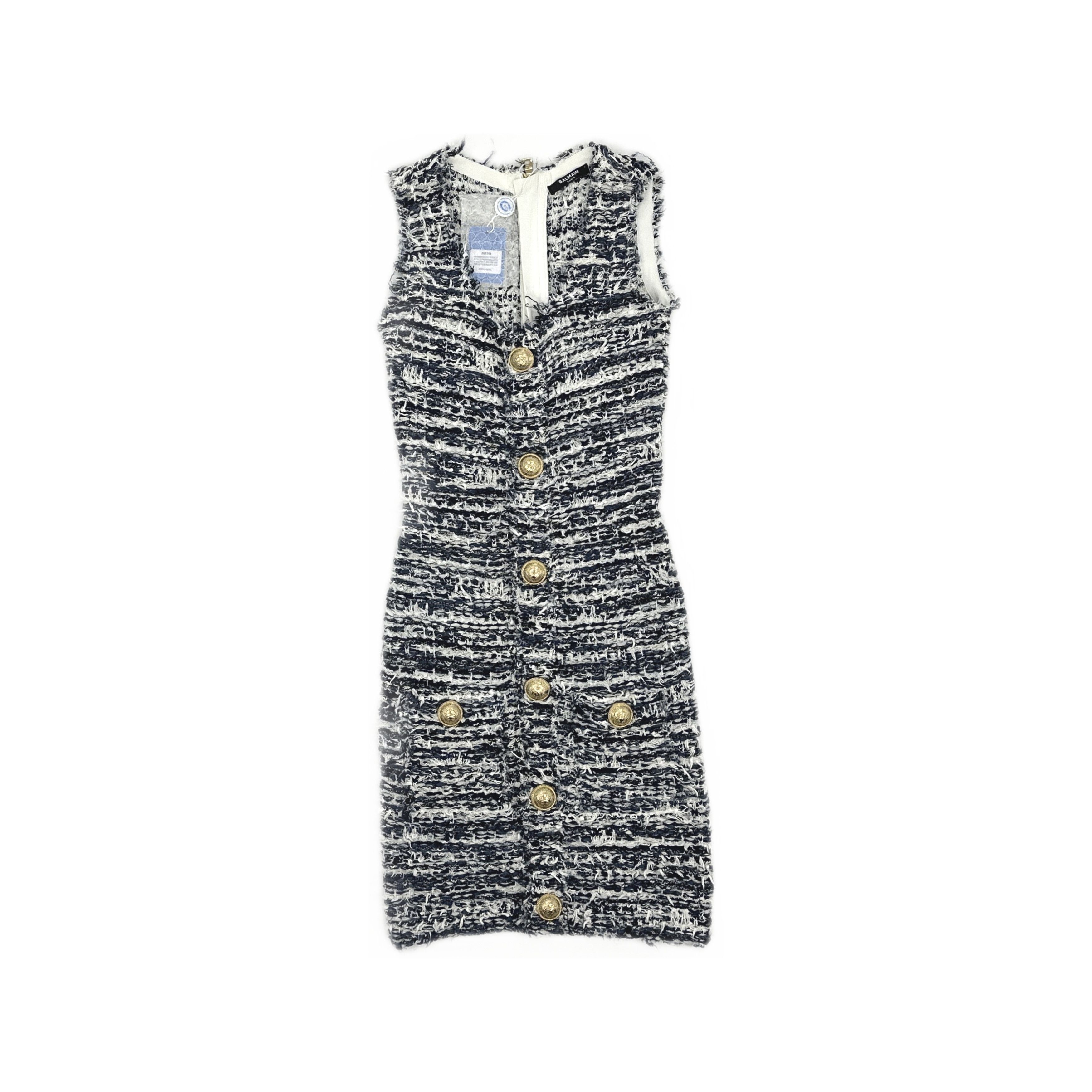 Balmain Balmain Tweed Sleeveless Mini Dress Size 36 Size XS / US 0-2 / IT 36-38 - 1 Thumbnail
